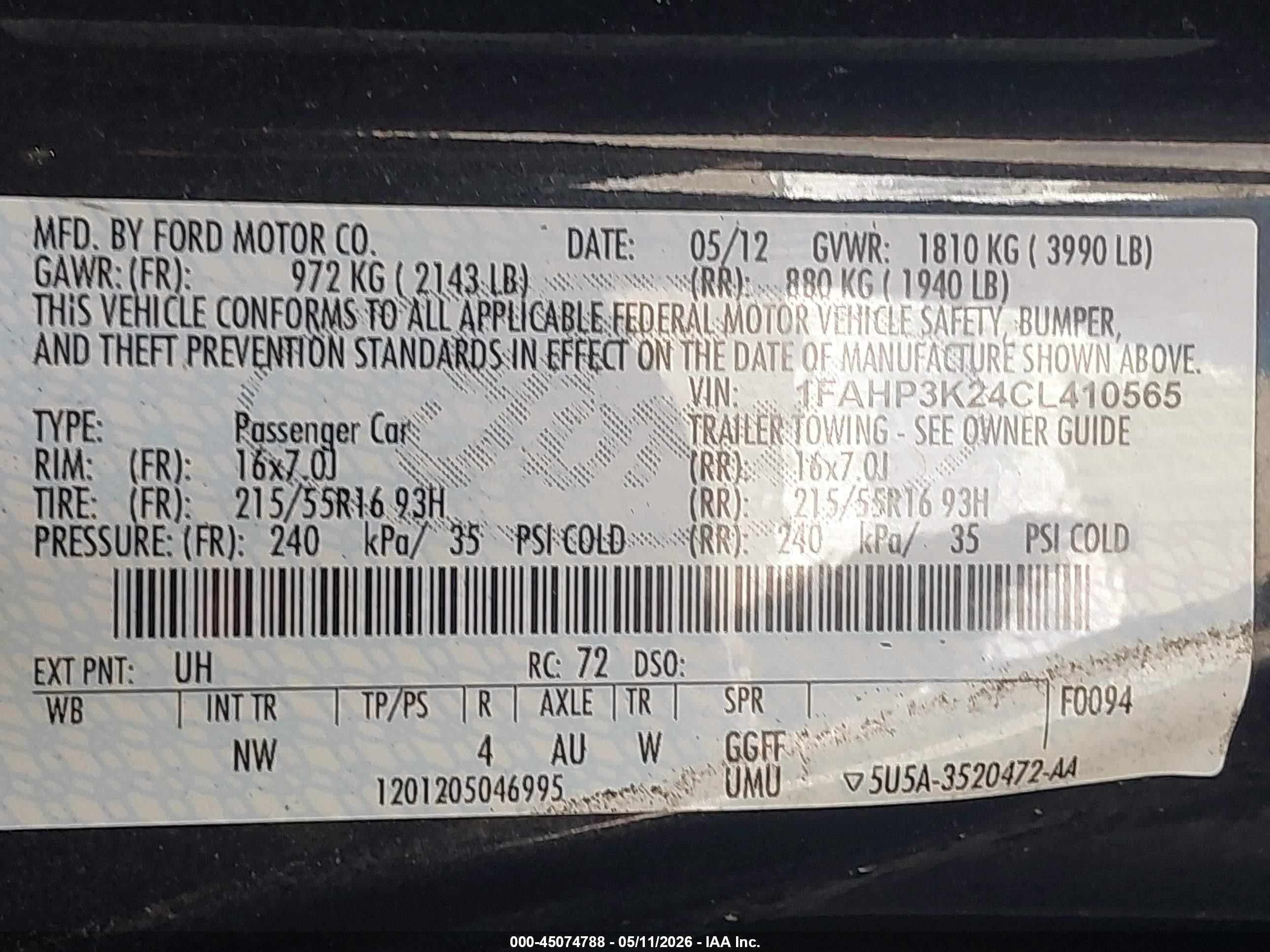 2012 Ford Focus Se Black vin: 1FAHP3K24CL410565