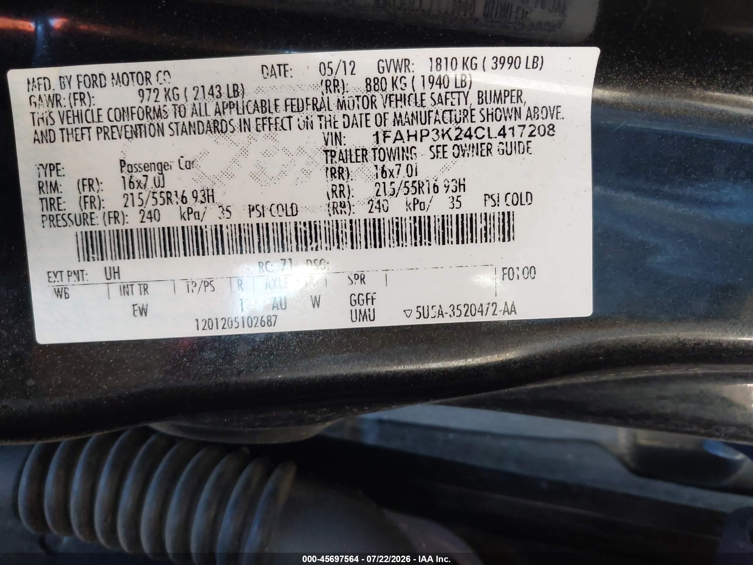 2012 Ford Focus Se Black vin: 1FAHP3K24CL417208