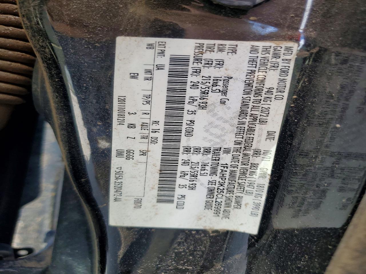 2012 Ford Focus Se Black vin: 1FAHP3K25CL269991