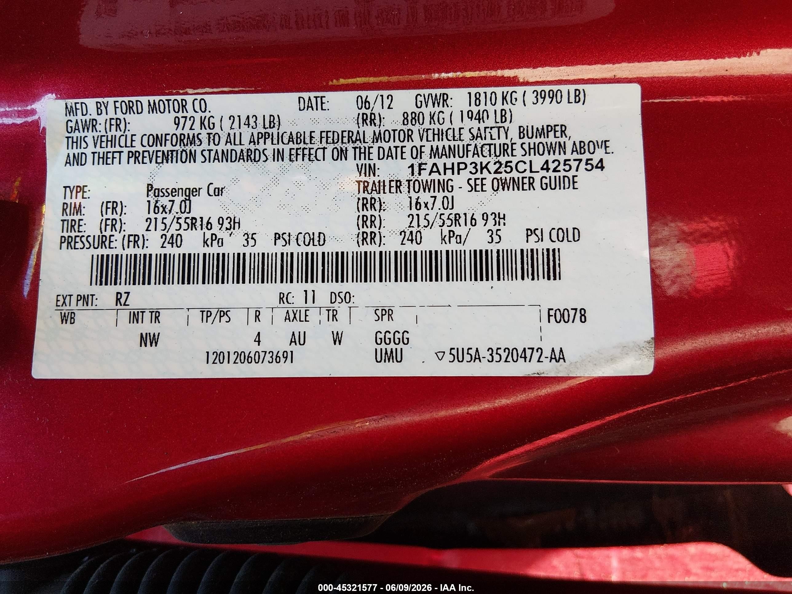 2012 Ford Focus Se Red vin: 1FAHP3K25CL425754