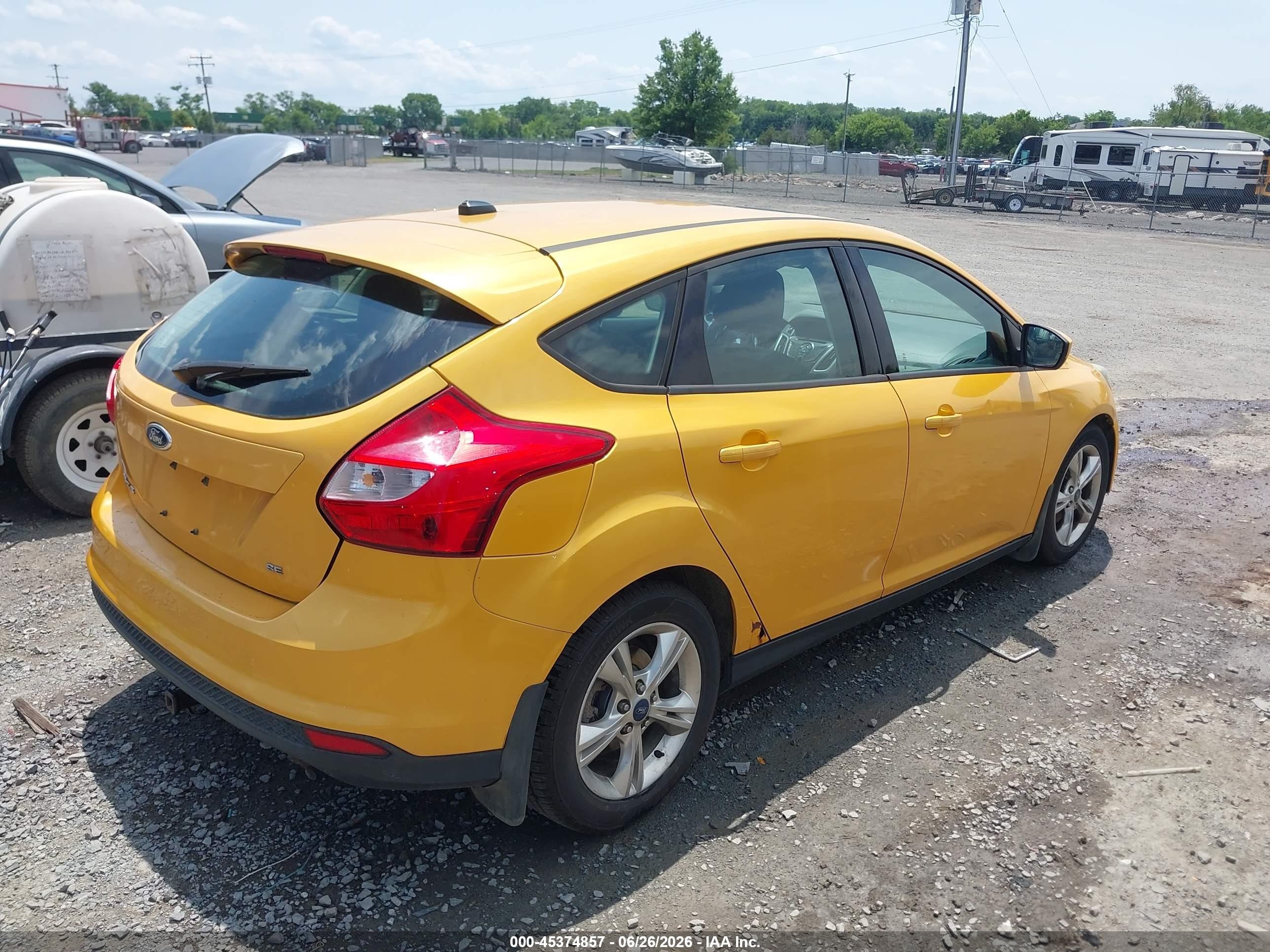 2012 Ford Focus Se Yellow vin: 1FAHP3K26CL248132