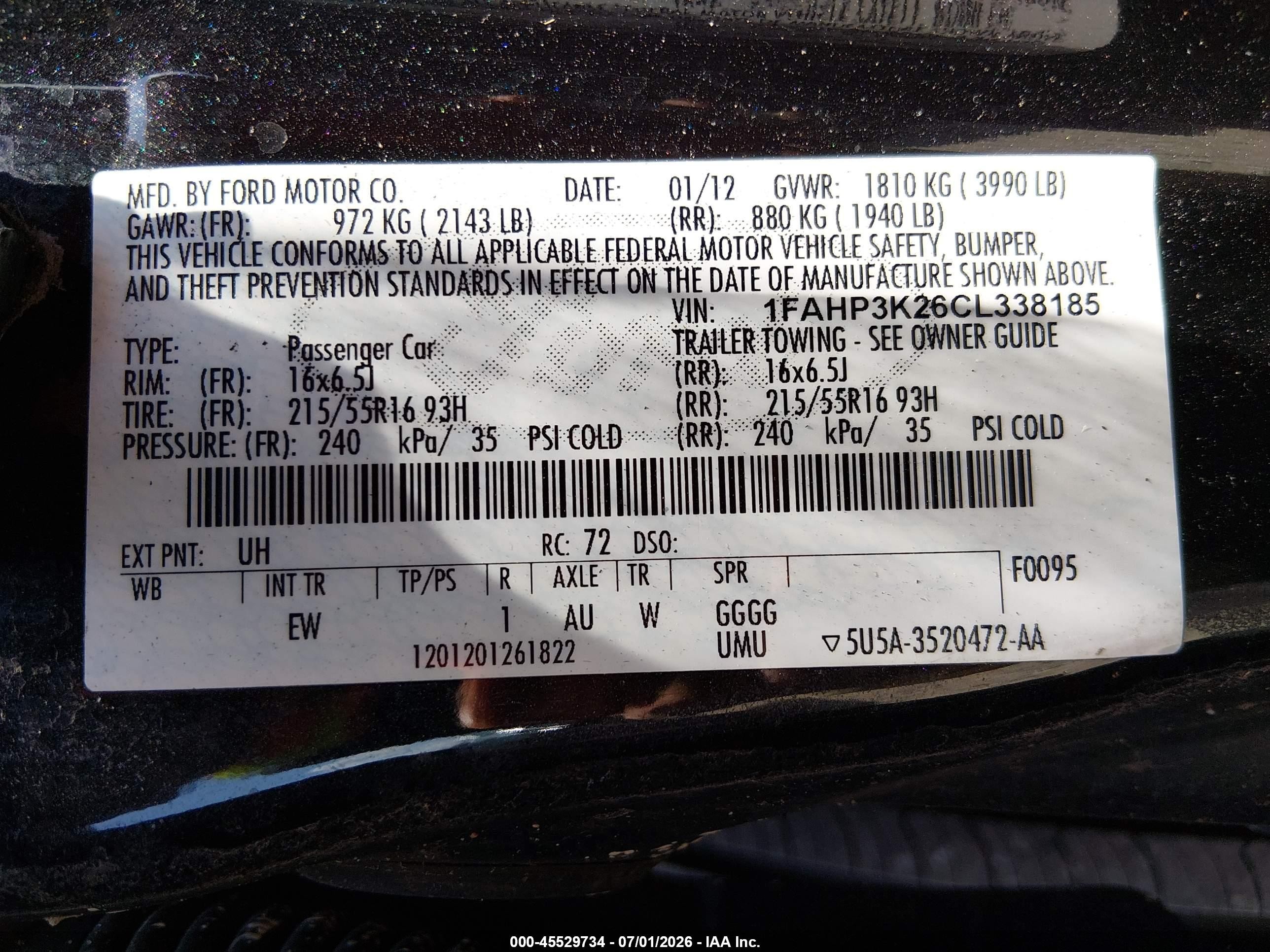 2012 Ford Focus Se Черный vin: 1FAHP3K26CL338185