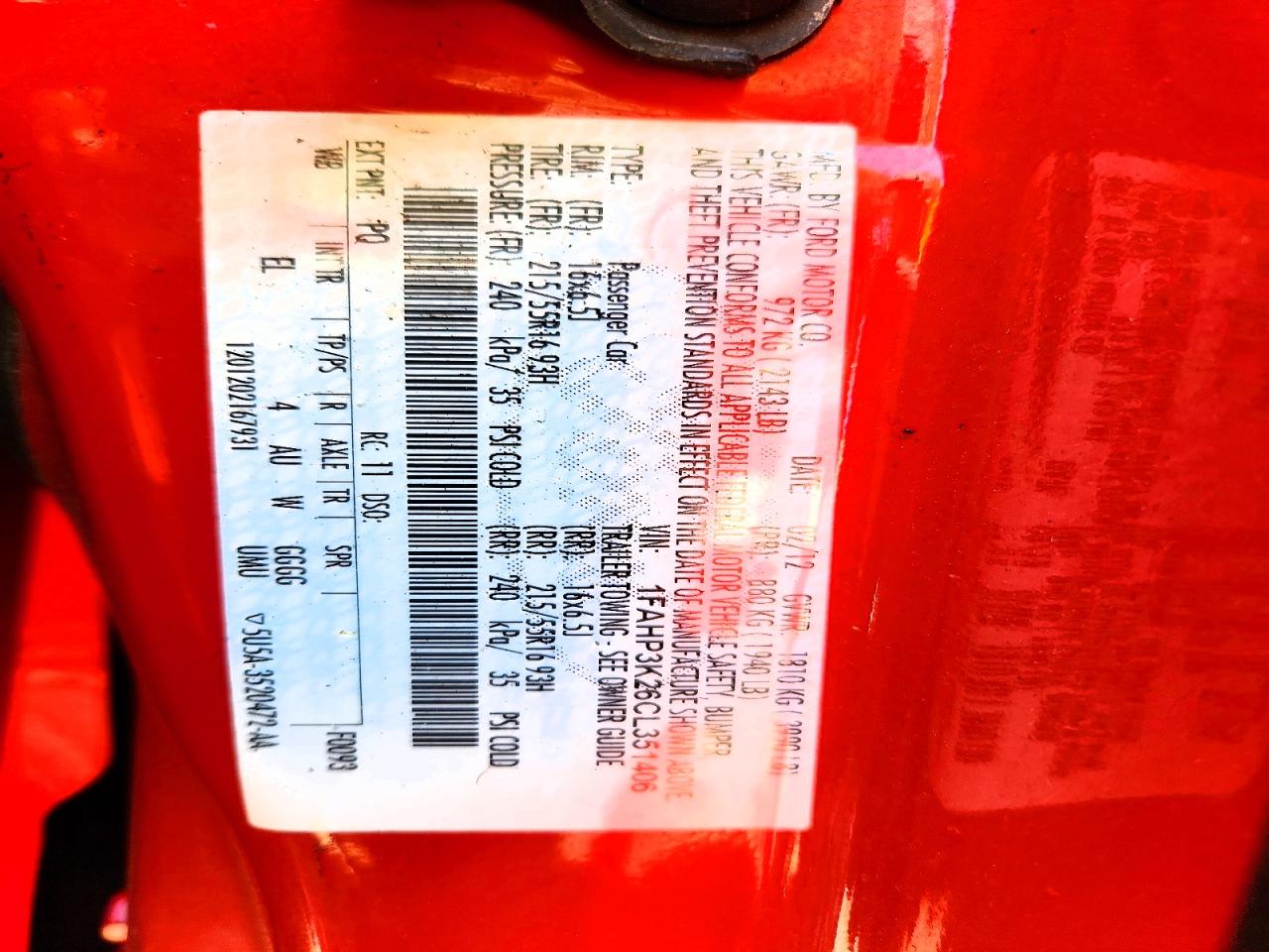 2012 Ford Focus Se Red vin: 1FAHP3K26CL351406