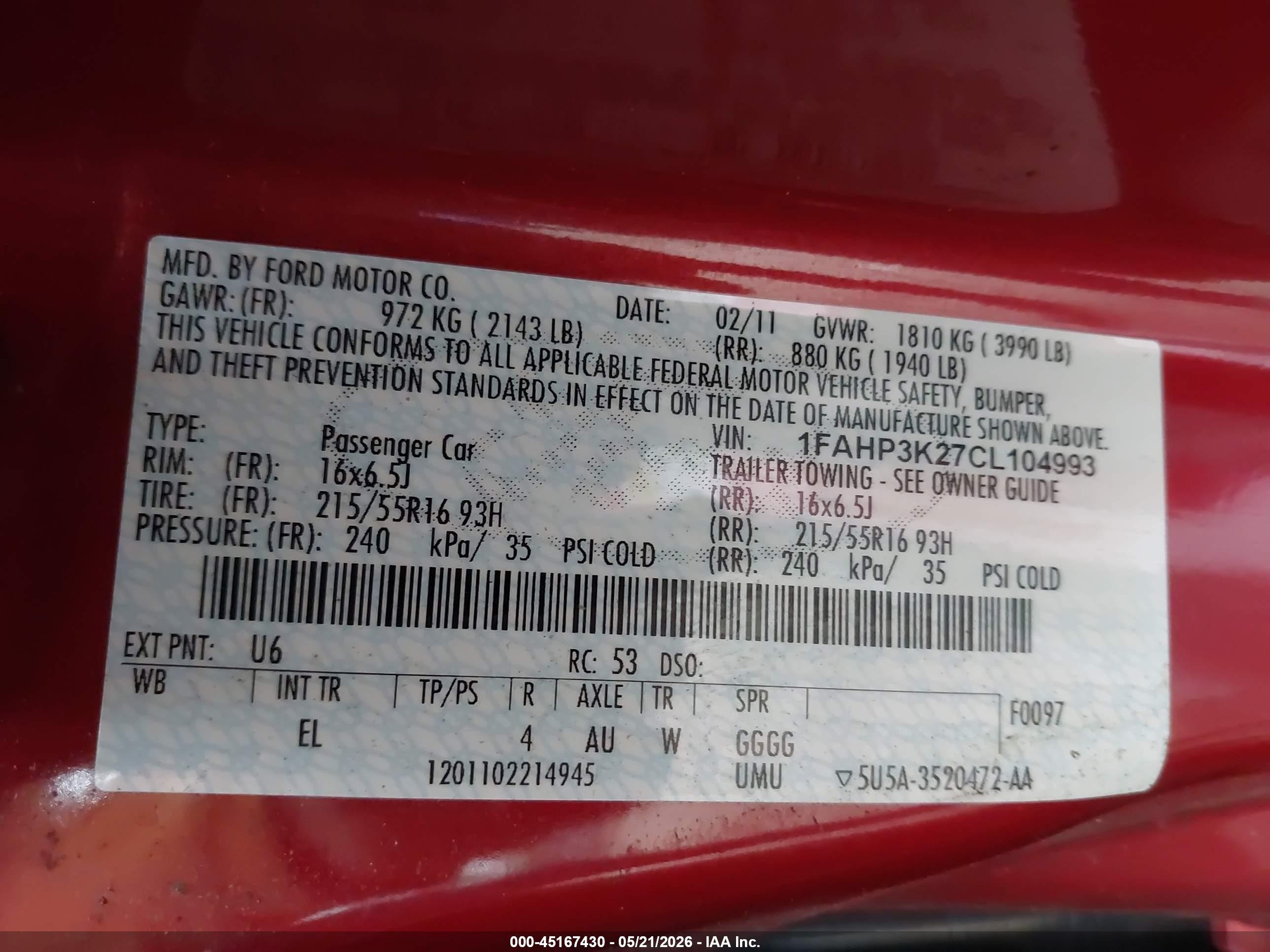 2012 Ford Focus Se Red vin: 1FAHP3K27CL104993