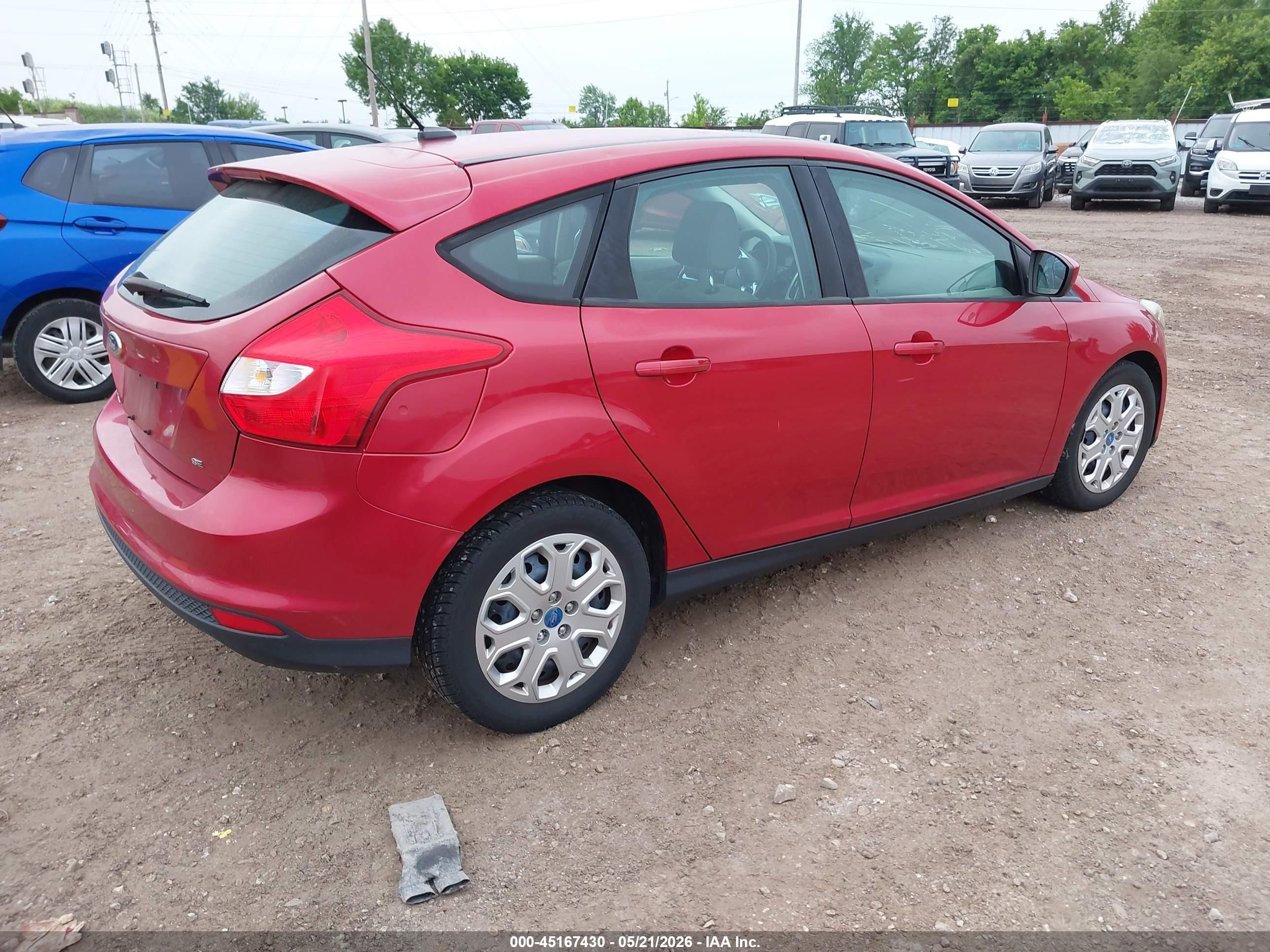 2012 Ford Focus Se Red vin: 1FAHP3K27CL104993