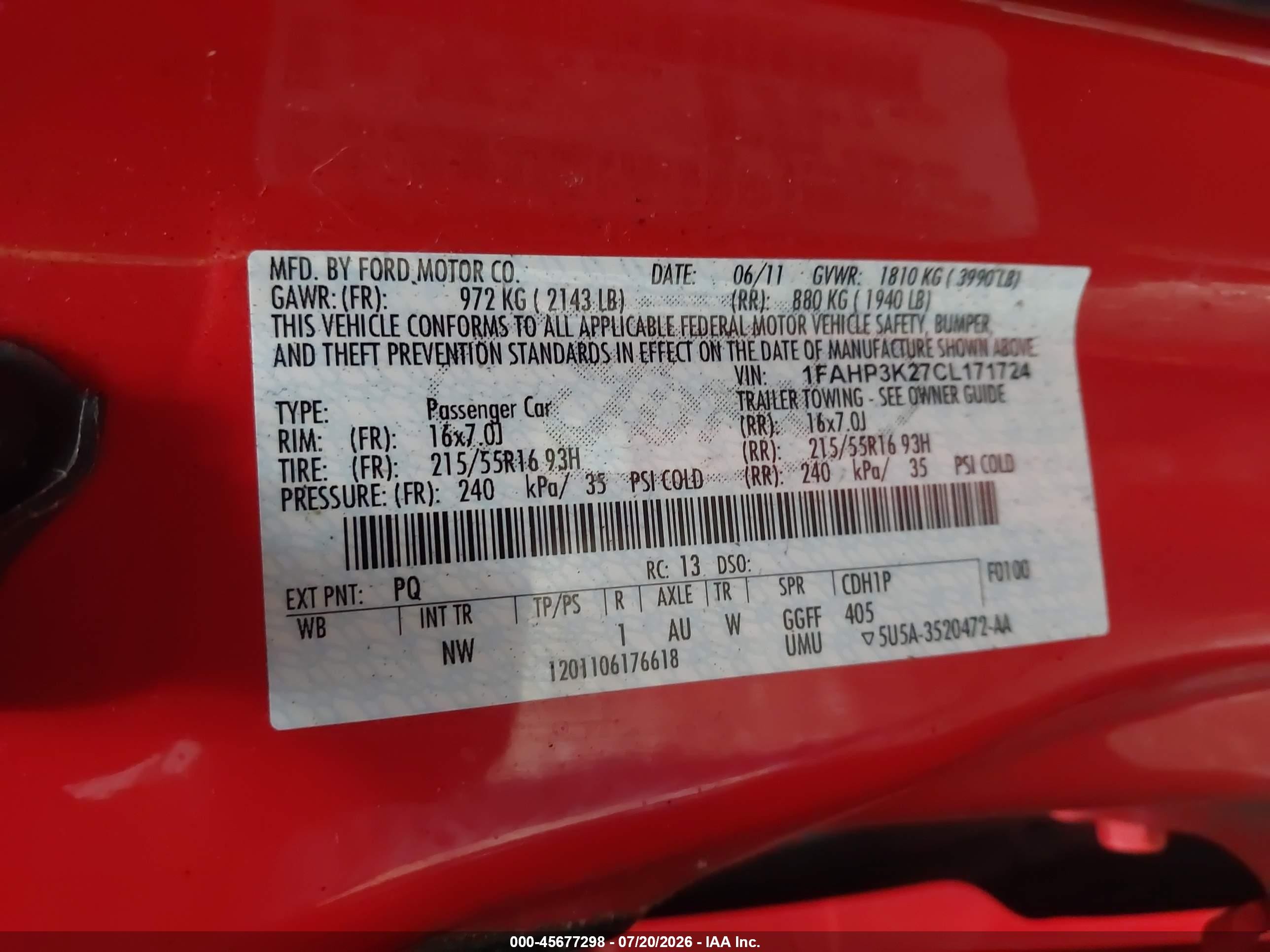 2012 Ford Focus Se Red vin: 1FAHP3K27CL171724