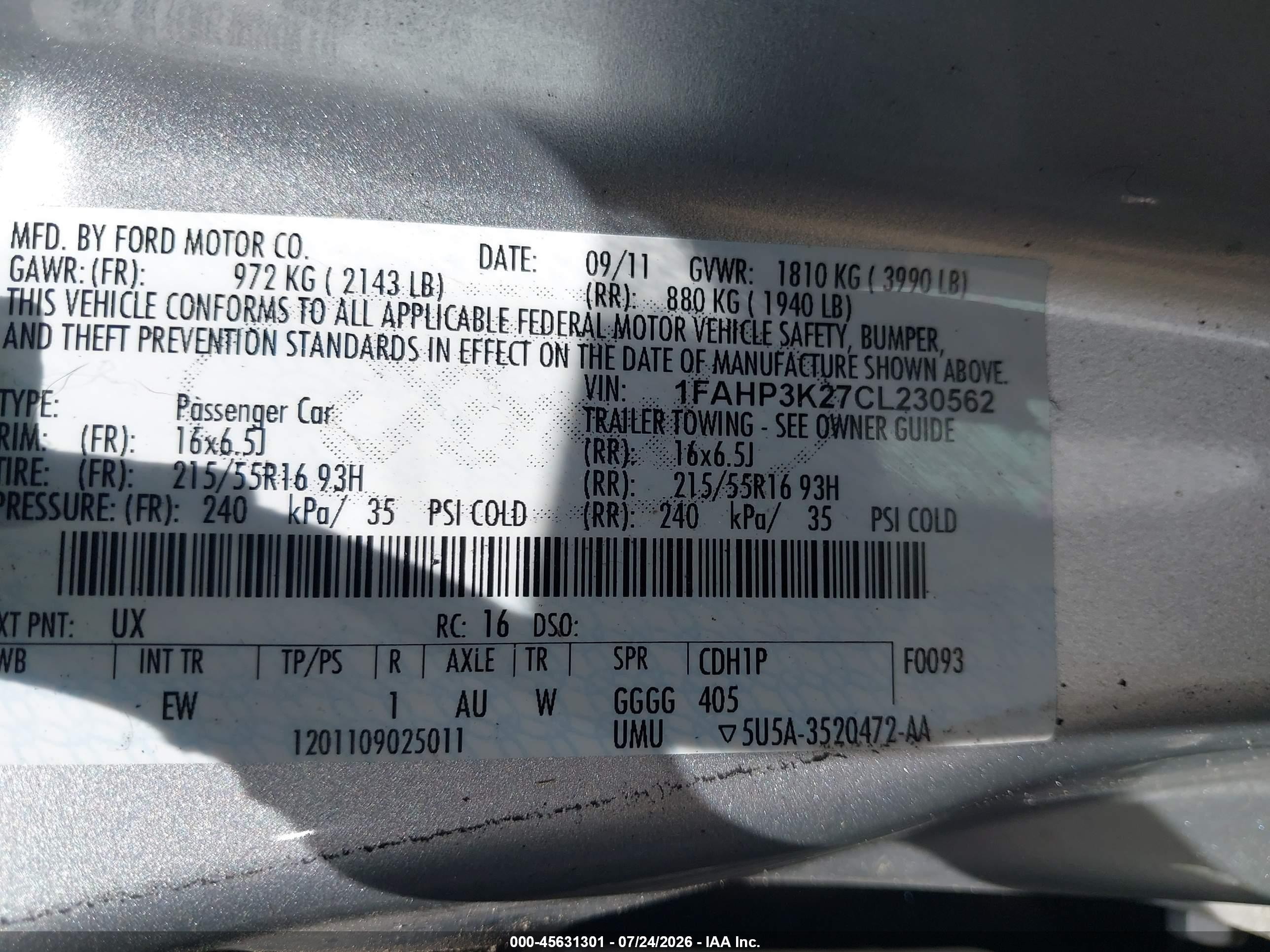 2012 Ford Focus Se Silver vin: 1FAHP3K27CL230562