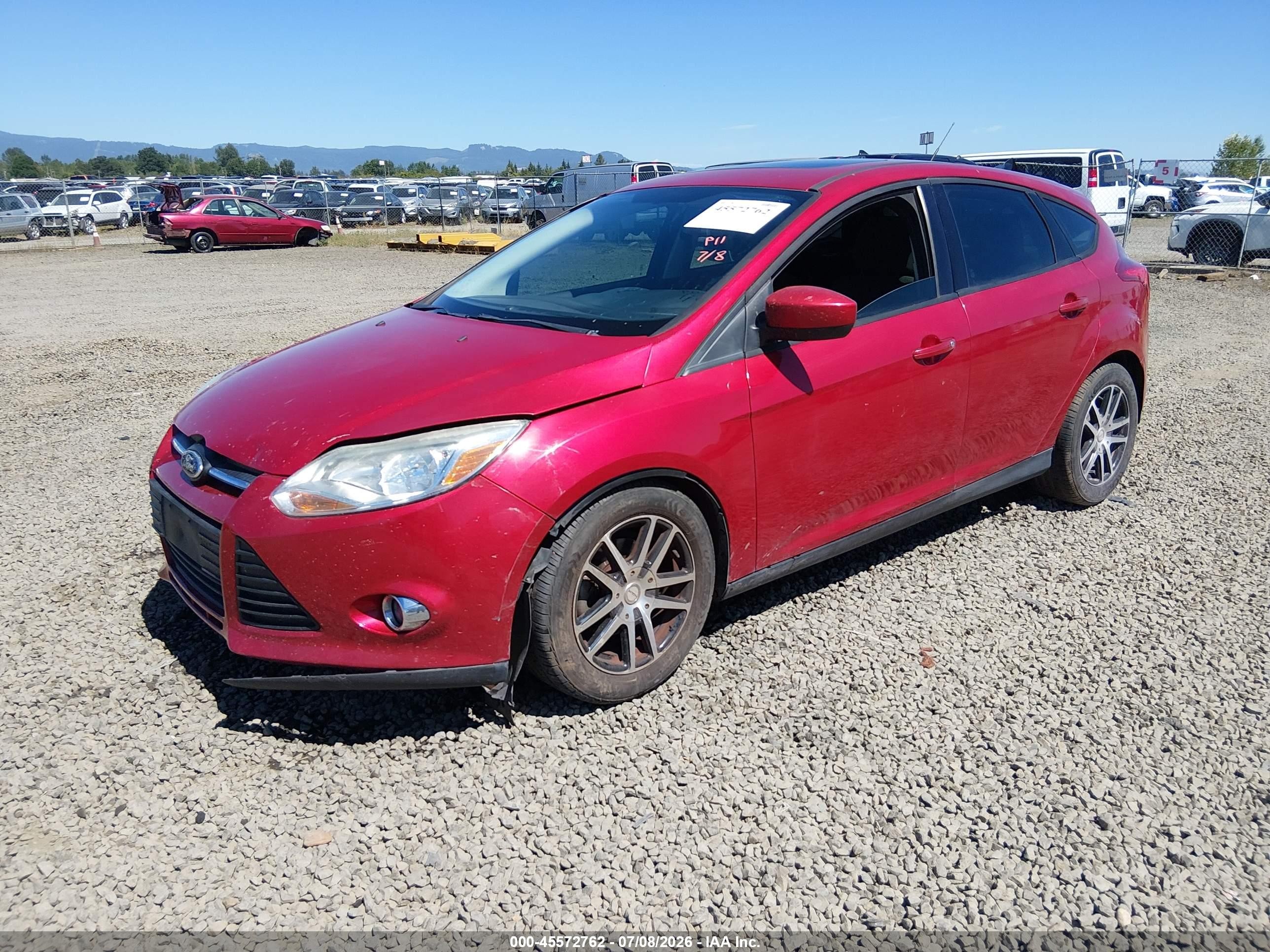 2012 Ford Focus Se Red vin: 1FAHP3K27CL468797
