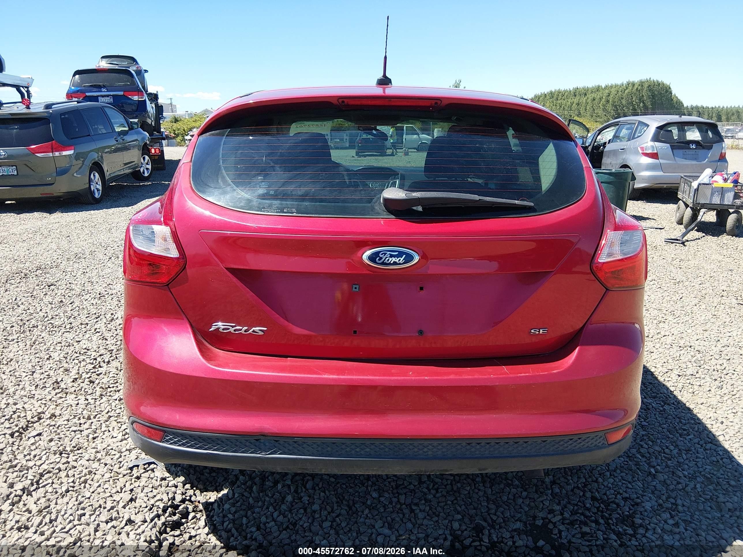 2012 Ford Focus Se Red vin: 1FAHP3K27CL468797