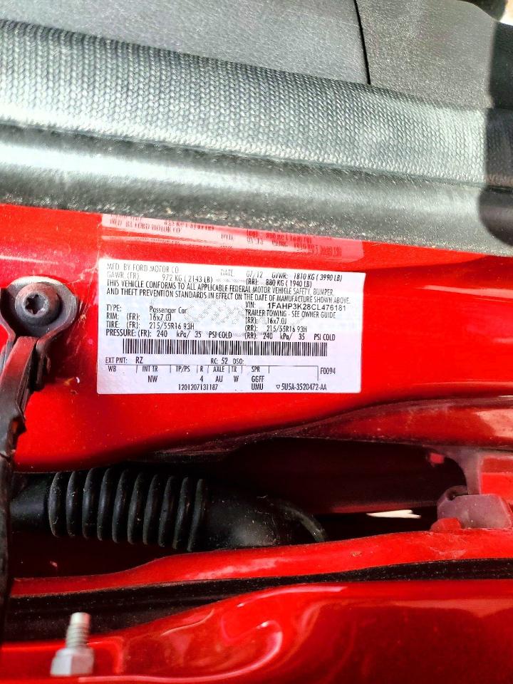2012 Ford Focus Se Red vin: 1FAHP3K28CL476181
