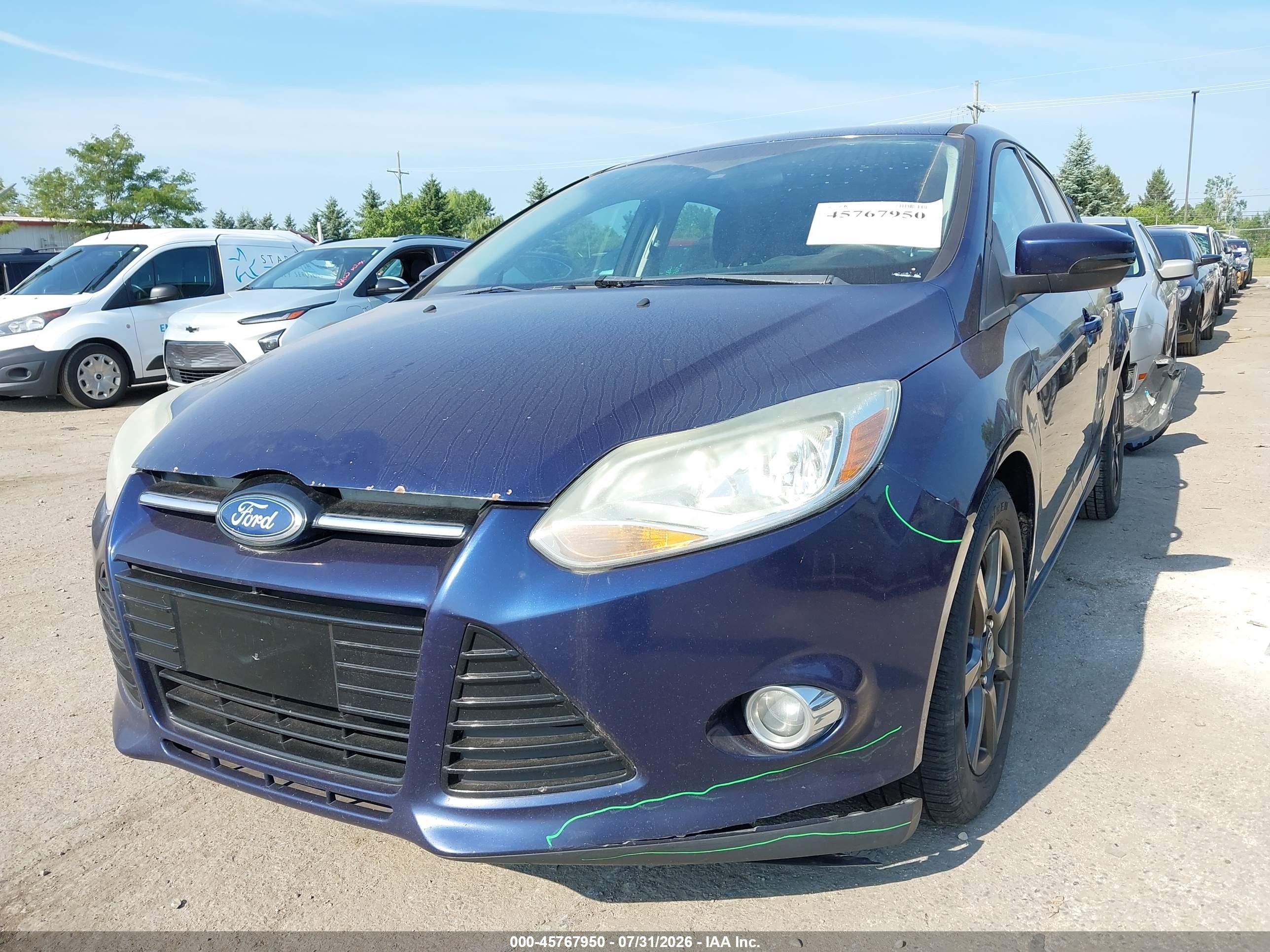 2012 Ford Focus Se Blue vin: 1FAHP3K29CL139244