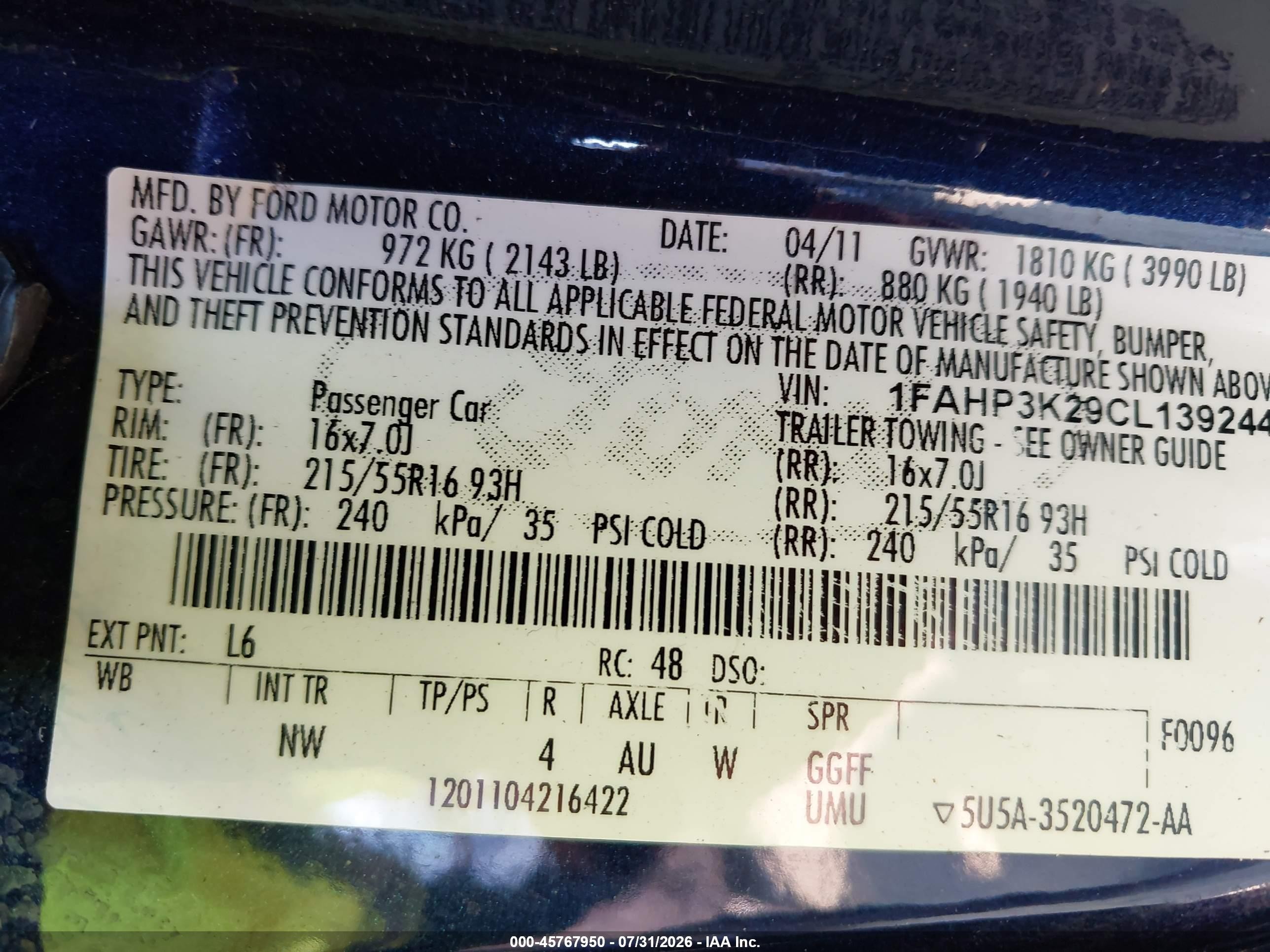 2012 Ford Focus Se Blue vin: 1FAHP3K29CL139244