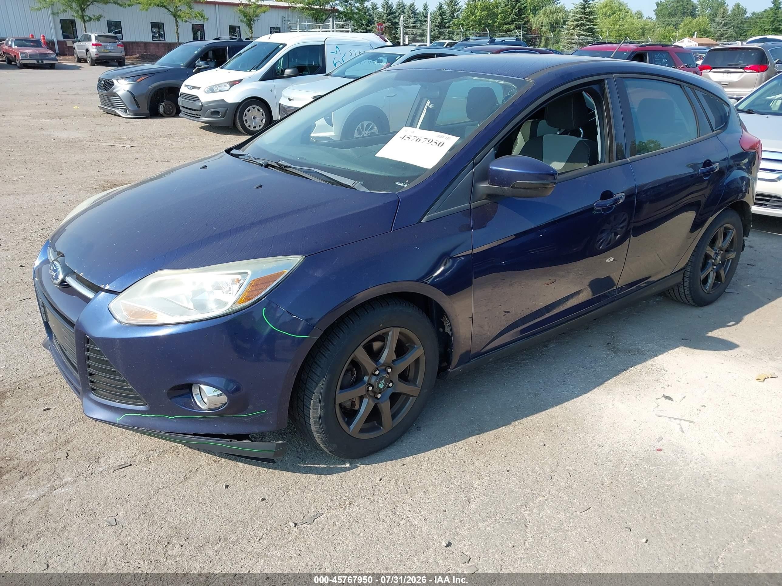 2012 Ford Focus Se Blue vin: 1FAHP3K29CL139244