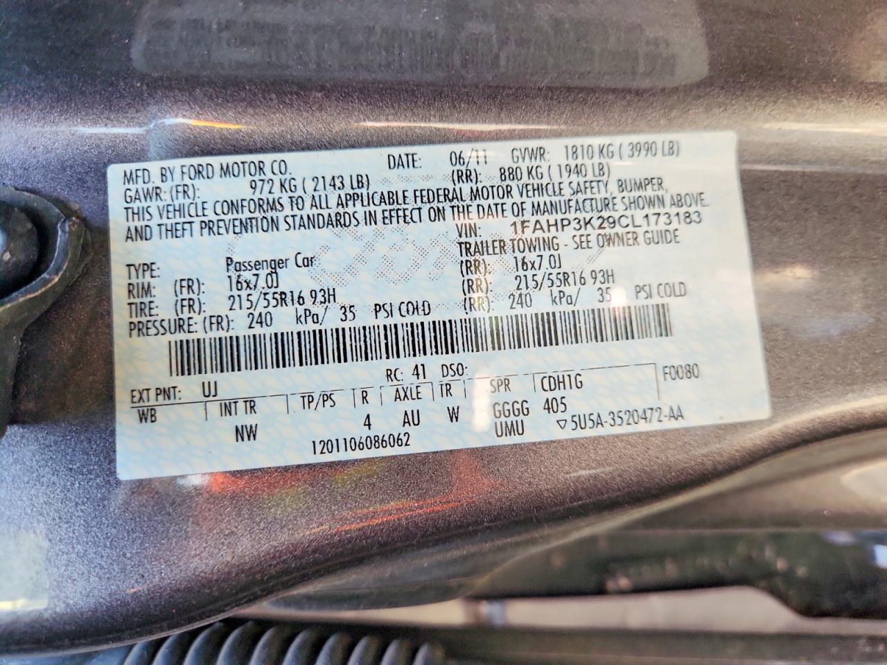 2012 Ford Focus Se Gray vin: 1FAHP3K29CL173183