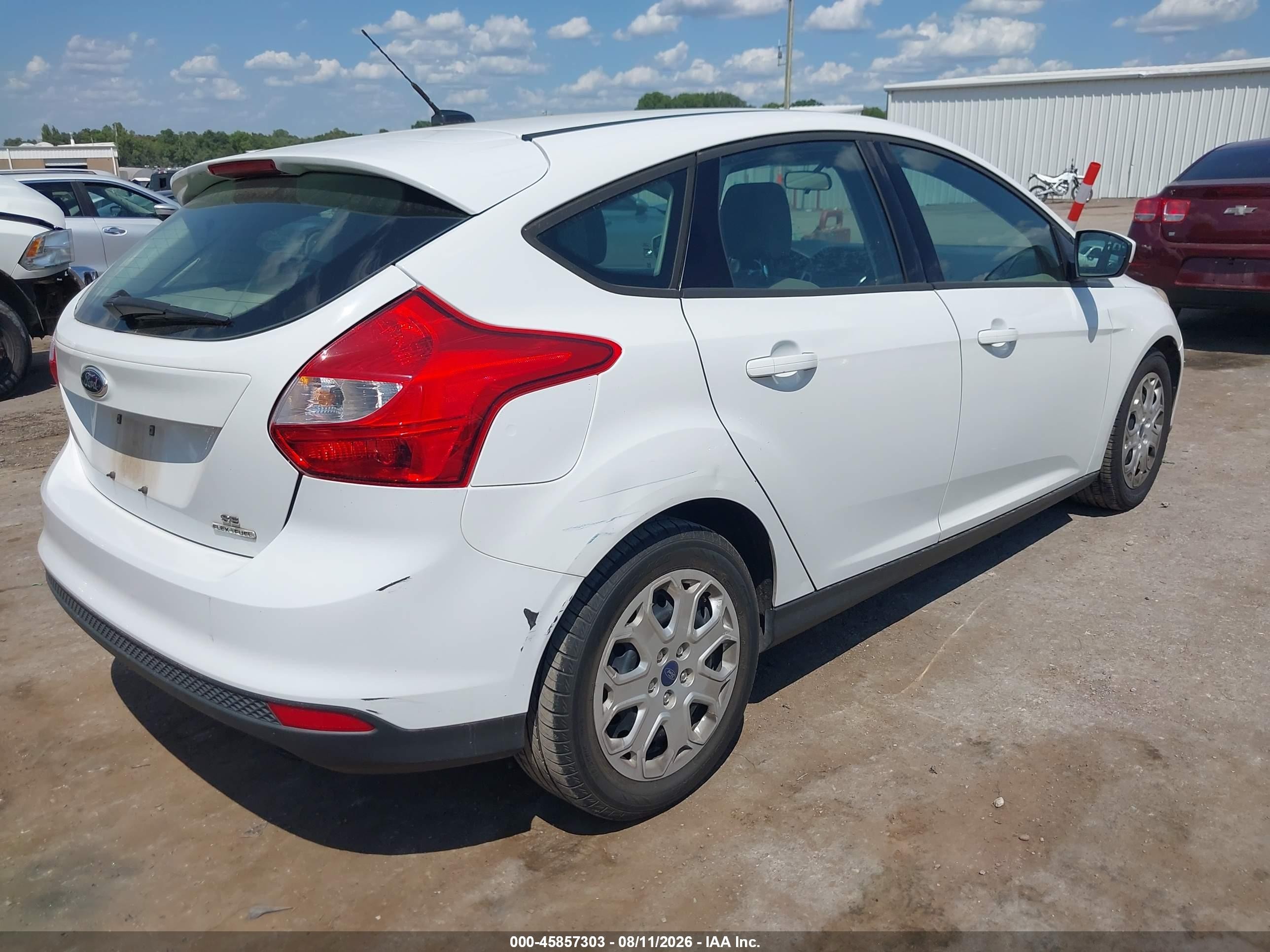 2012 Ford Focus Se White vin: 1FAHP3K29CL366367