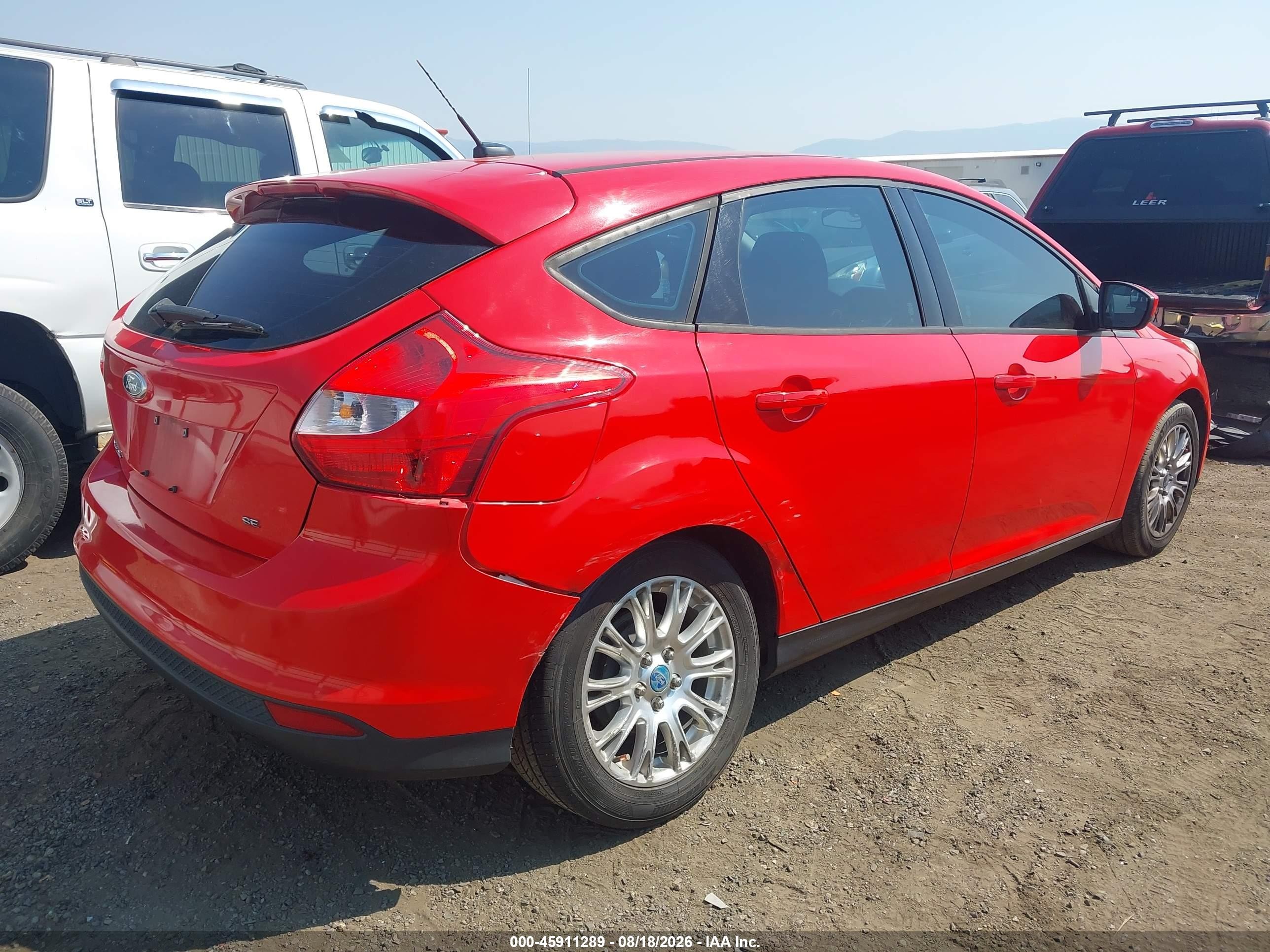 2012 Ford Focus Se Red vin: 1FAHP3K29CL411100