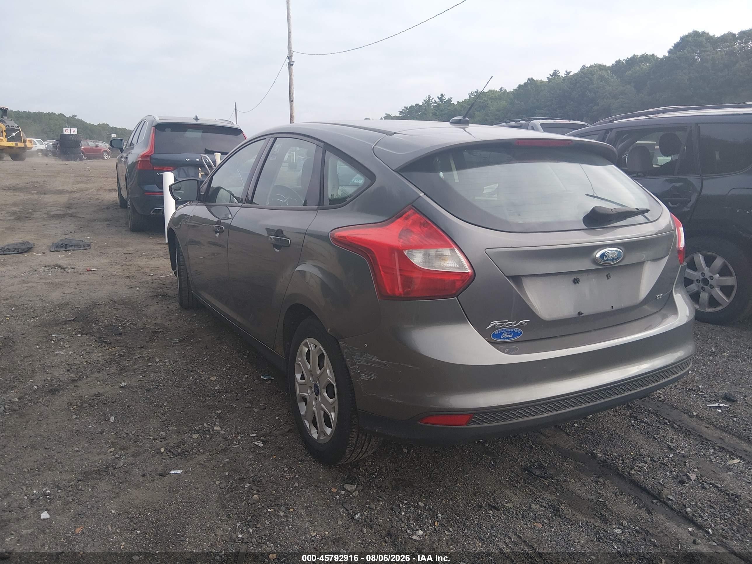 2012 Ford Focus Se Gray vin: 1FAHP3K2XCL124252
