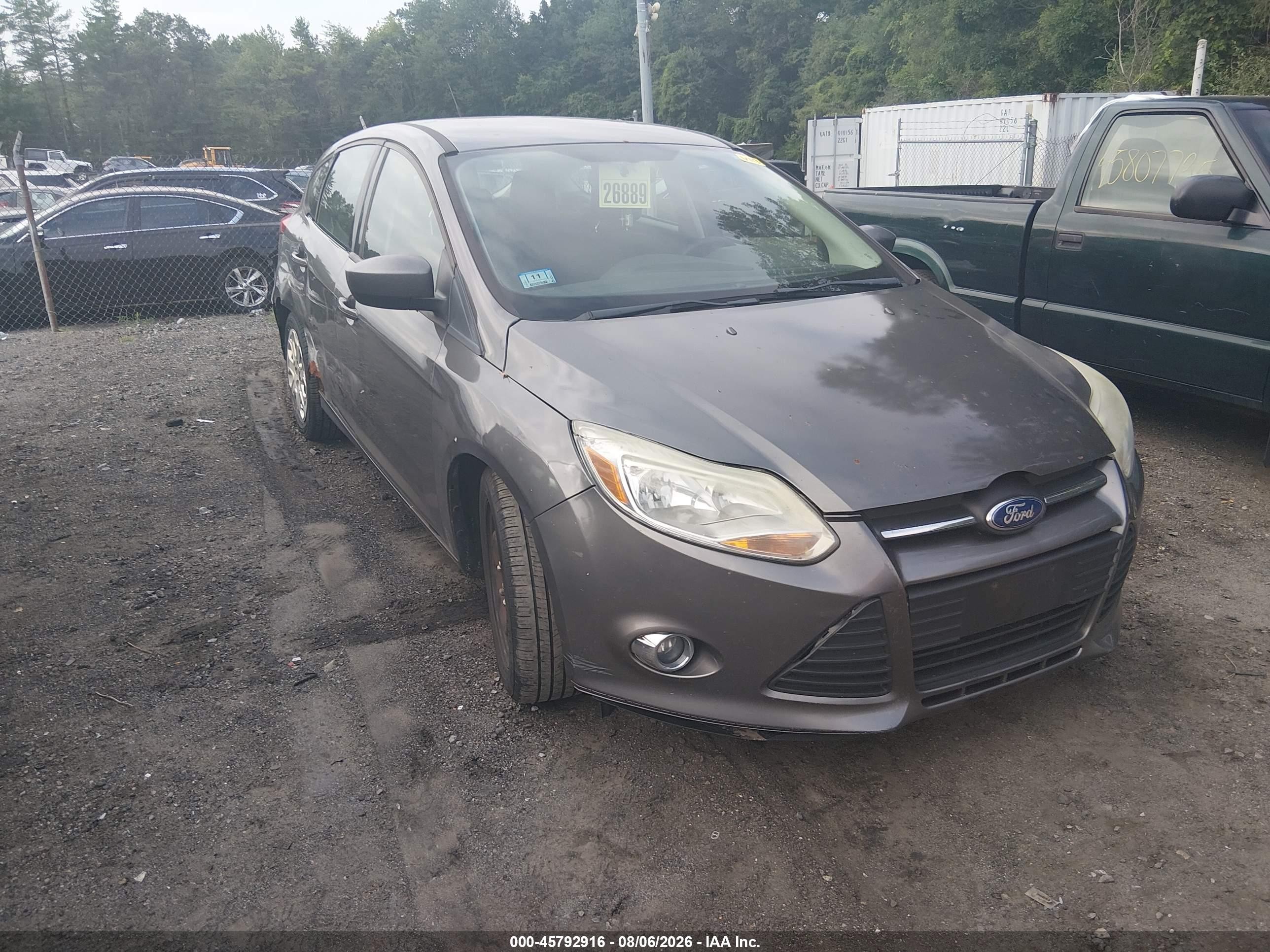 2012 Ford Focus Se Gray vin: 1FAHP3K2XCL124252