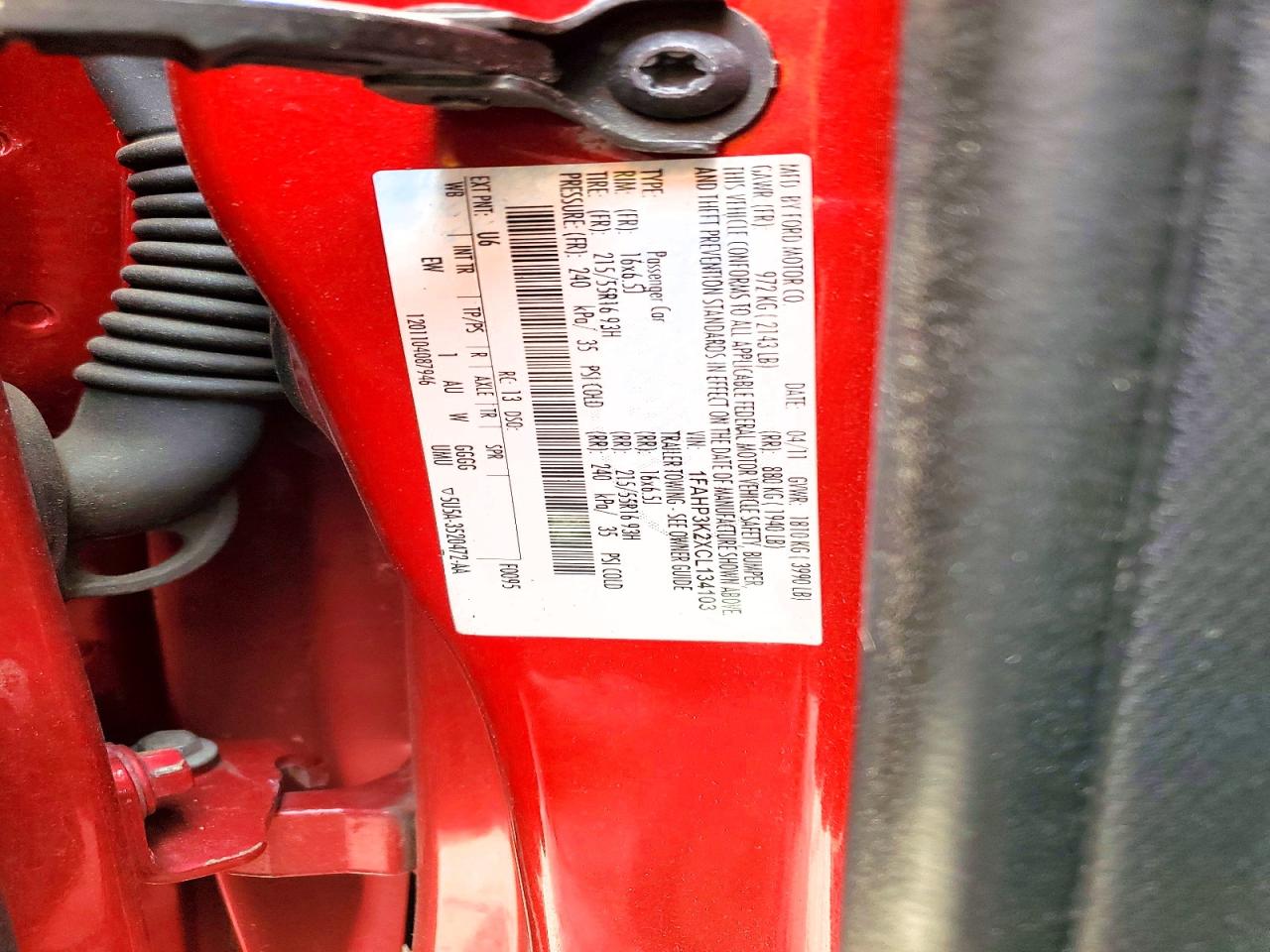 2012 Ford Focus Se Red vin: 1FAHP3K2XCL134103