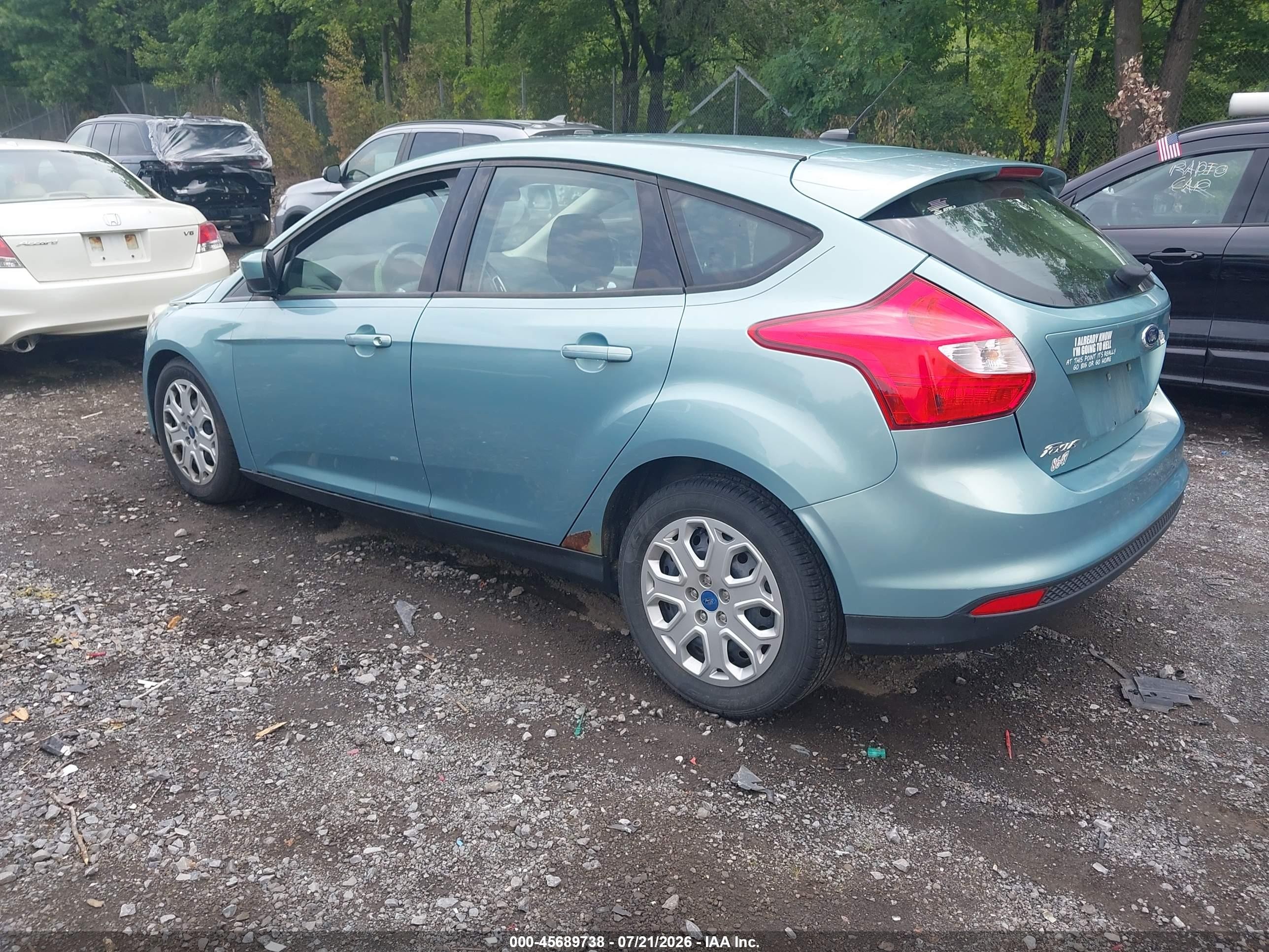 2012 Ford Focus Se Green vin: 1FAHP3K2XCL182233