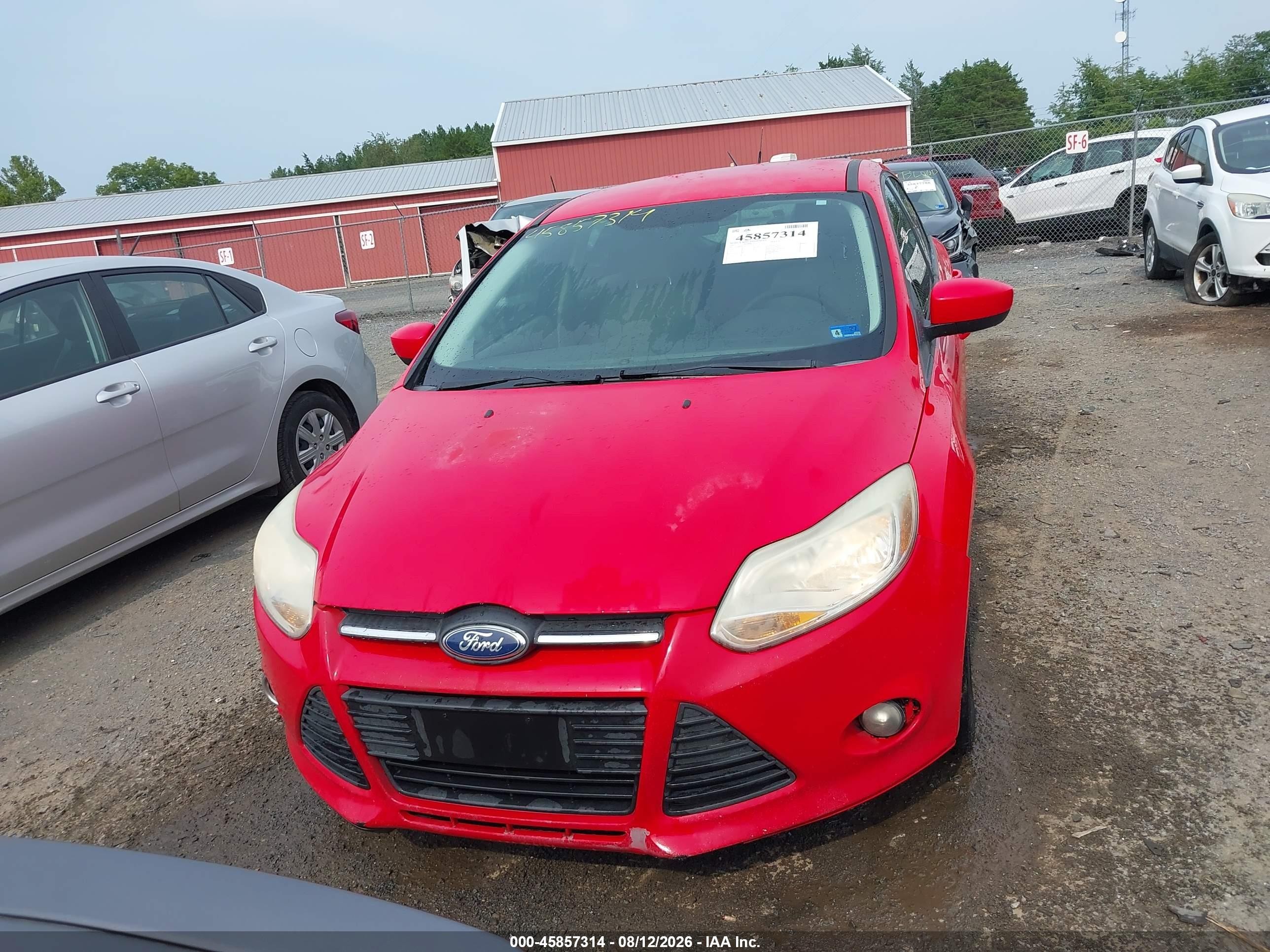 2012 Ford Focus Se Red vin: 1FAHP3K2XCL271154