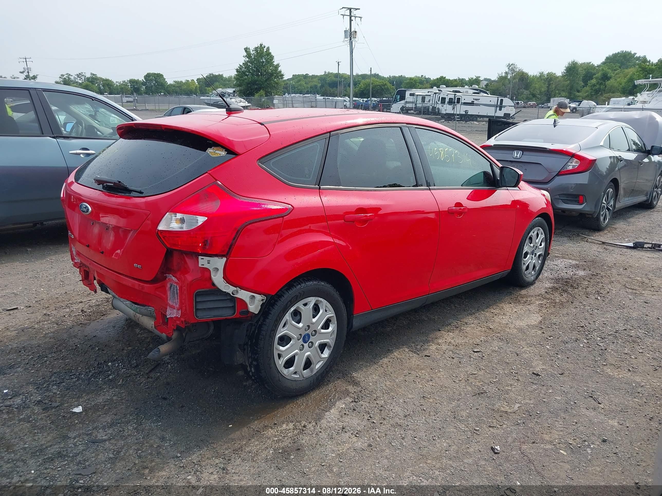 2012 Ford Focus Se Red vin: 1FAHP3K2XCL271154