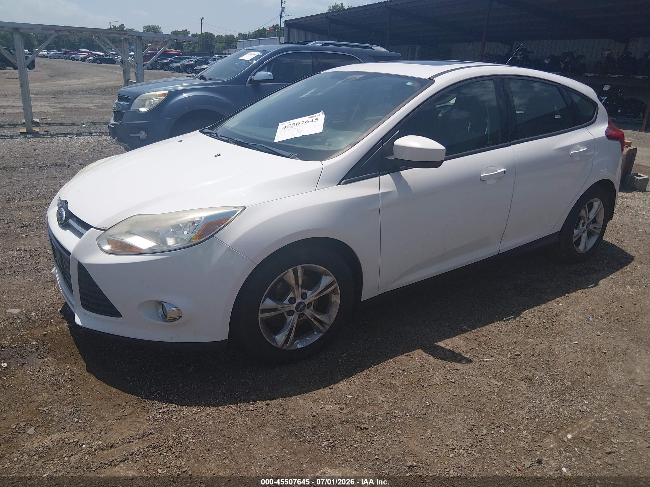 2012 Ford Focus Se White vin: 1FAHP3K2XCL311068