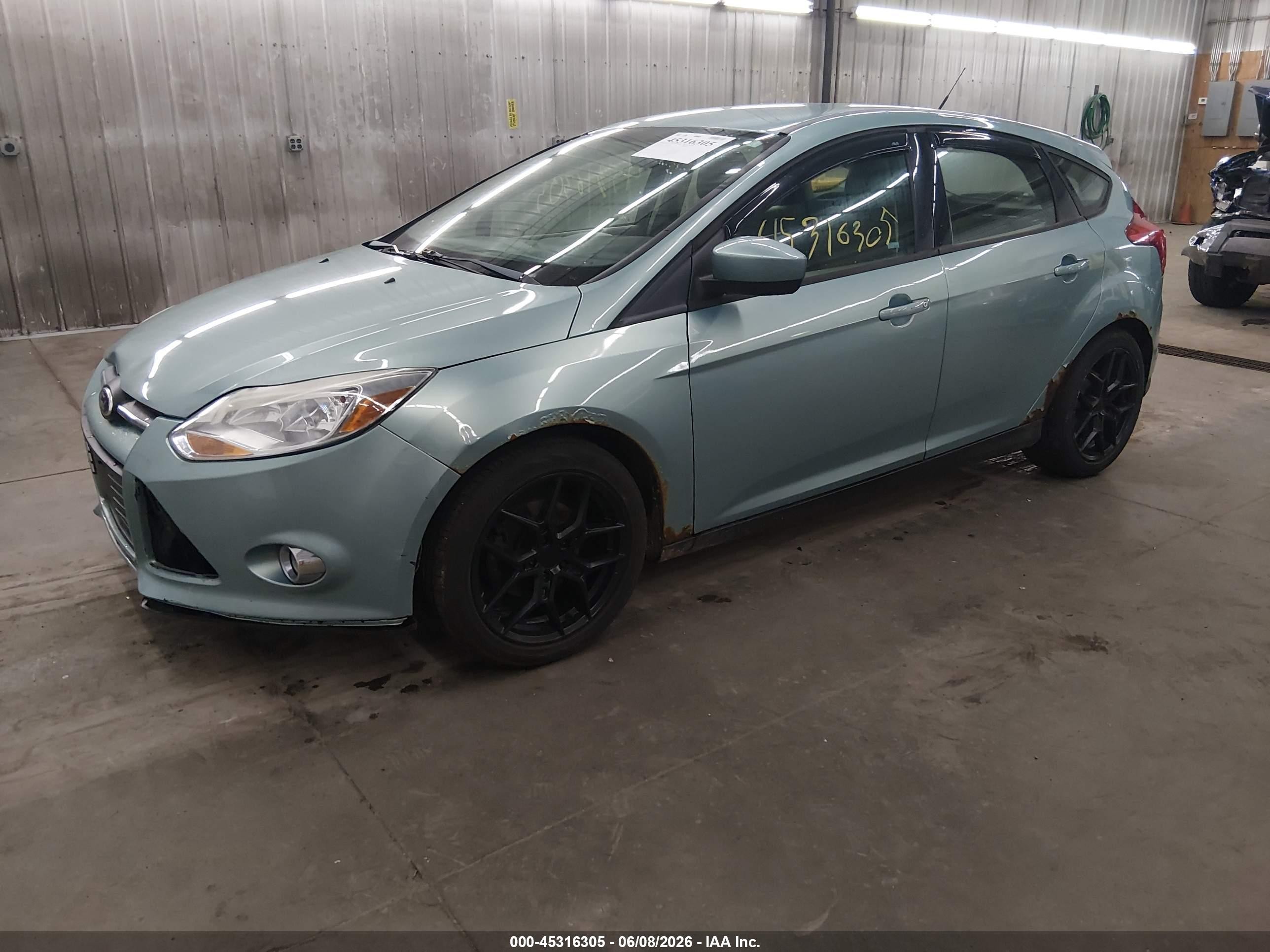 2012 Ford Focus Se Teal vin: 1FAHP3K2XCL404558