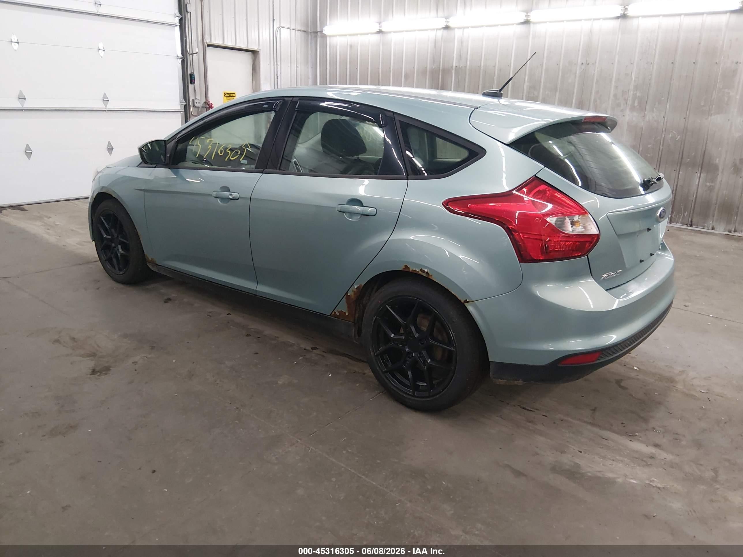 2012 Ford Focus Se Teal vin: 1FAHP3K2XCL404558