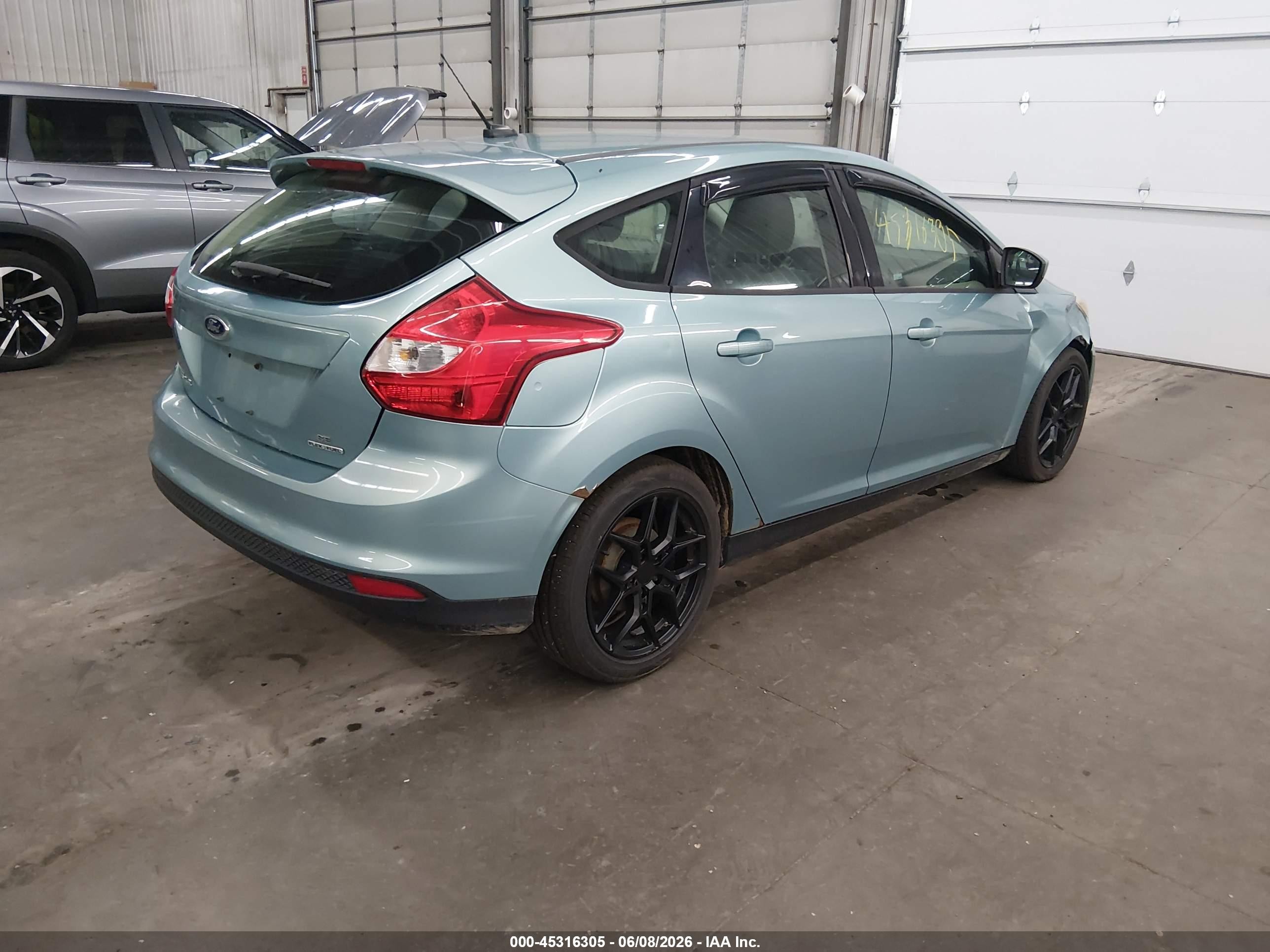 2012 Ford Focus Se Teal vin: 1FAHP3K2XCL404558
