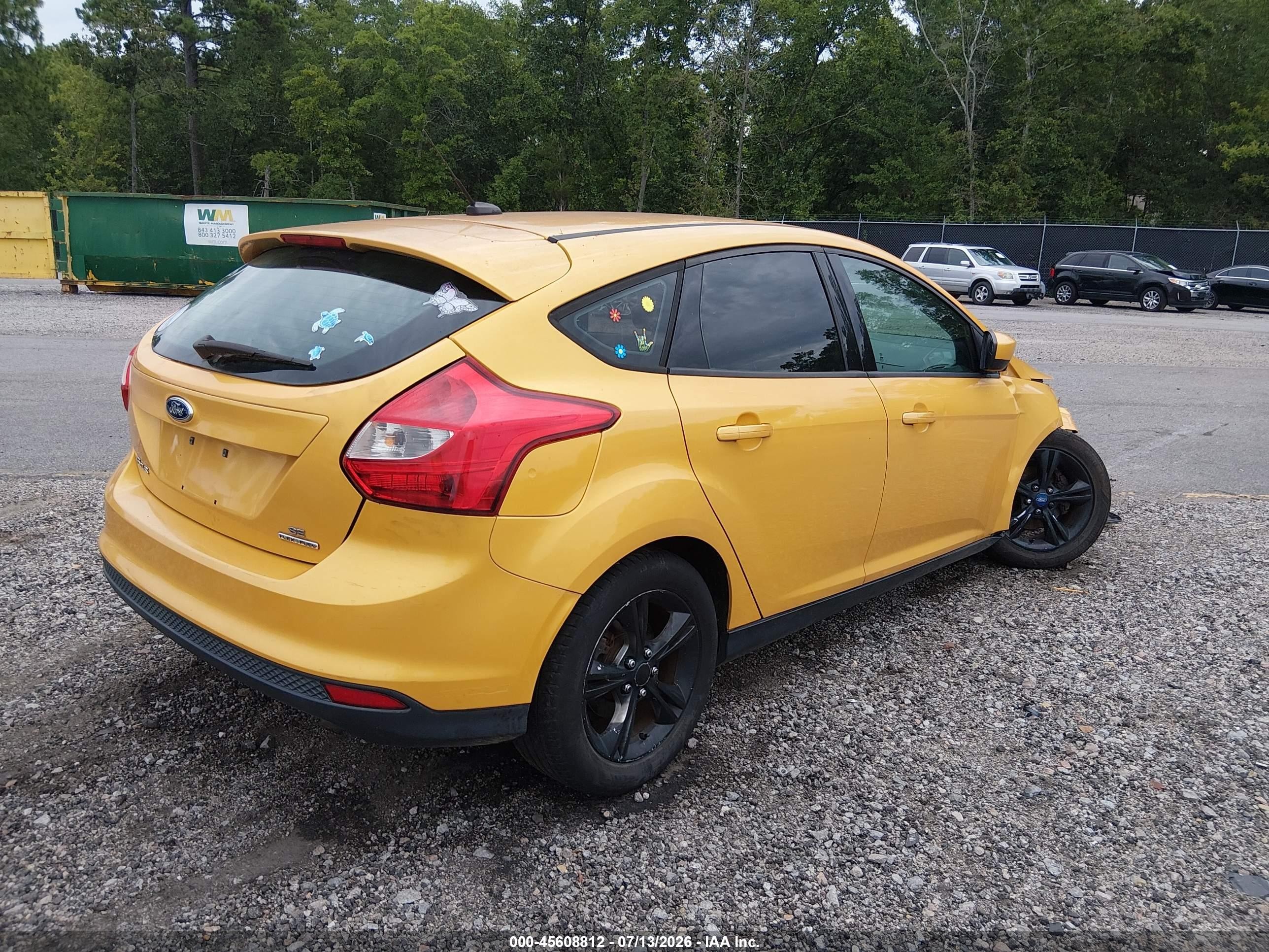 2012 Ford Focus Se Желтый vin: 1FAHP3K2XCL461438