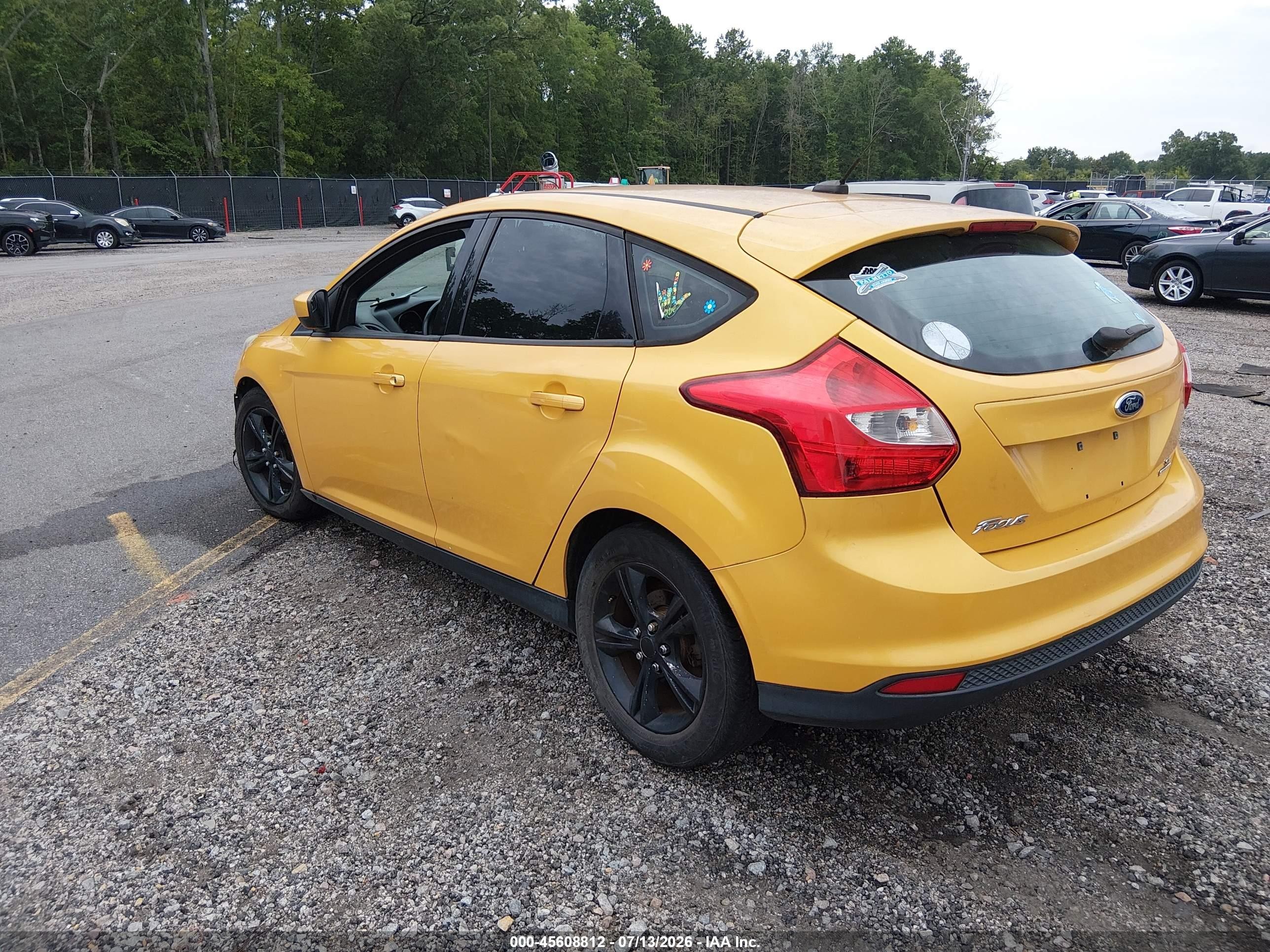 2012 Ford Focus Se Желтый vin: 1FAHP3K2XCL461438