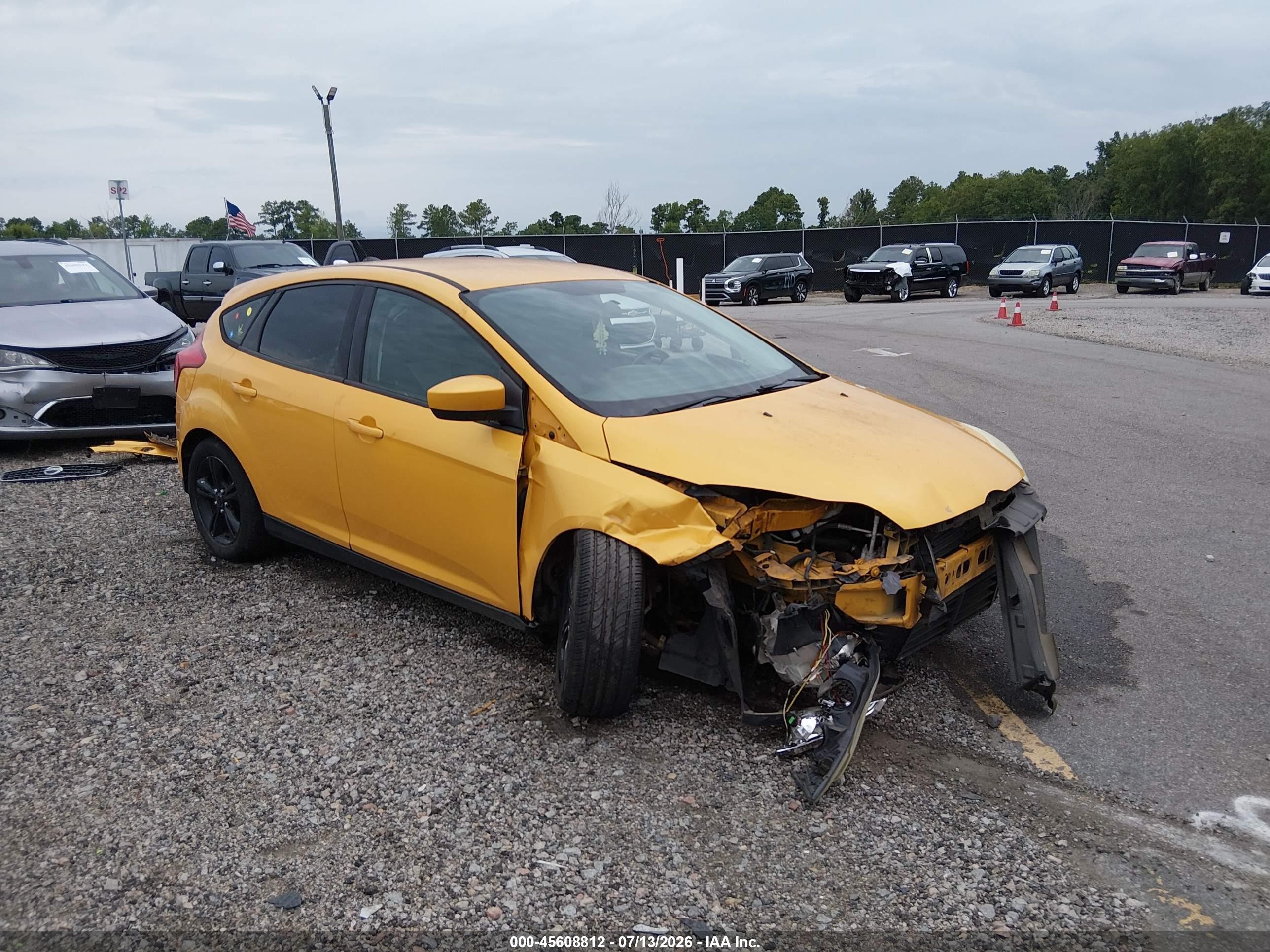 2012 Ford Focus Se Желтый vin: 1FAHP3K2XCL461438