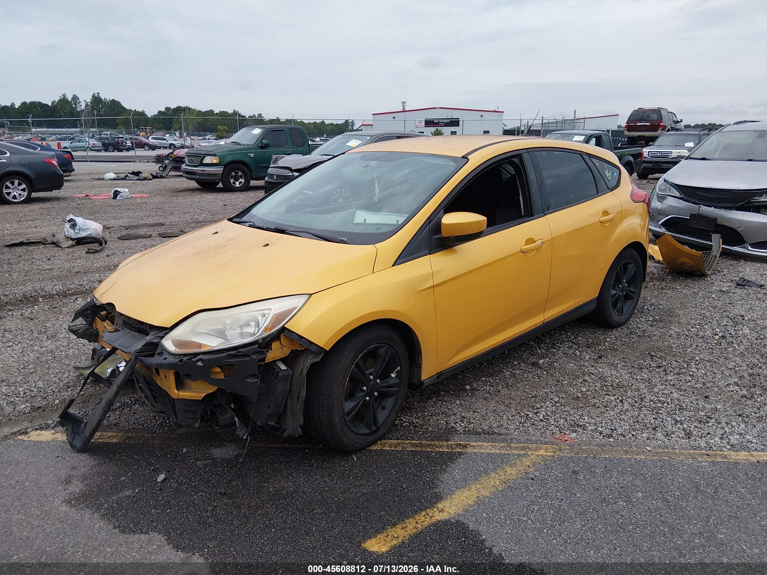 2012 Ford Focus Se Желтый vin: 1FAHP3K2XCL461438