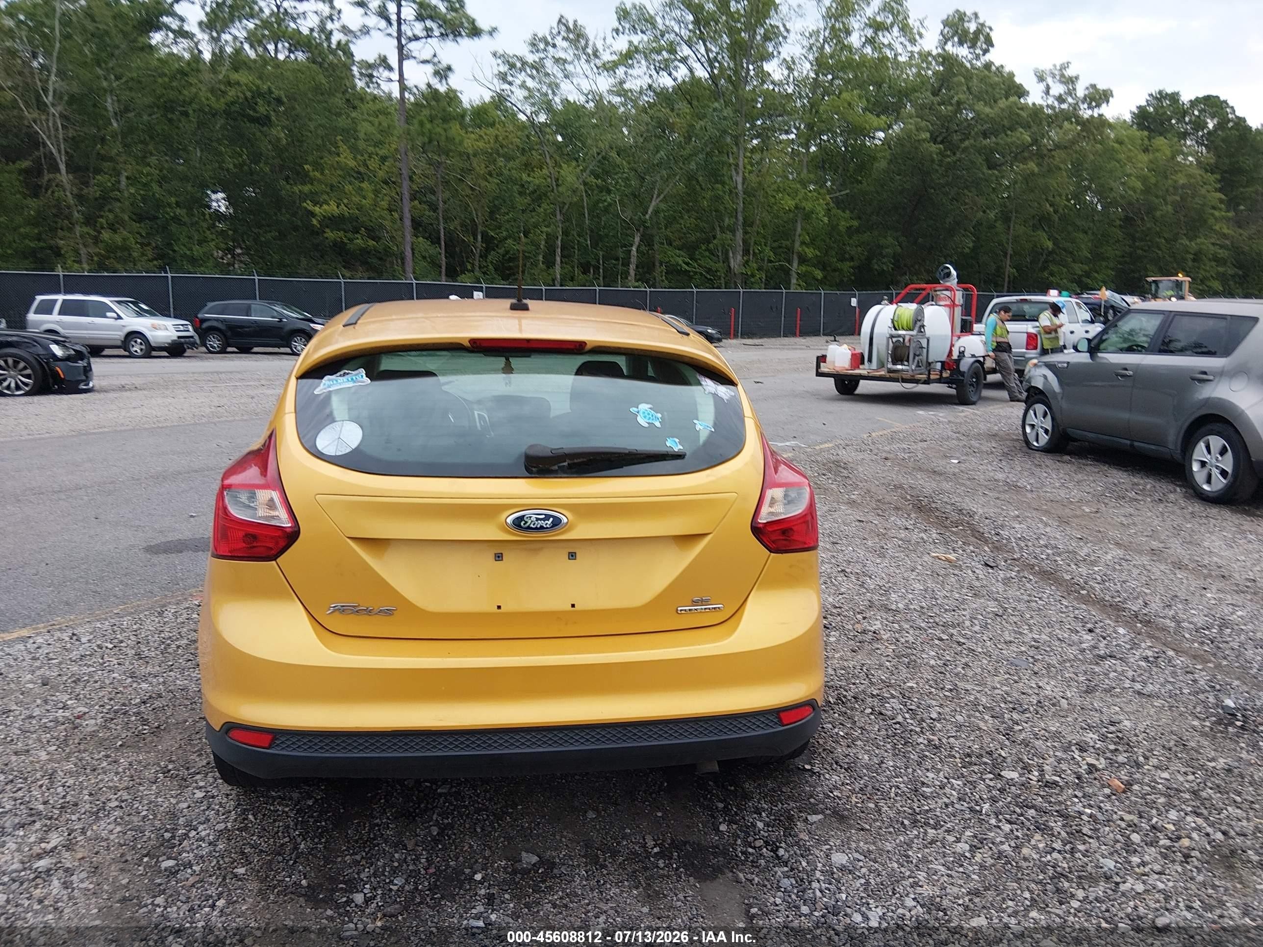 2012 Ford Focus Se Желтый vin: 1FAHP3K2XCL461438