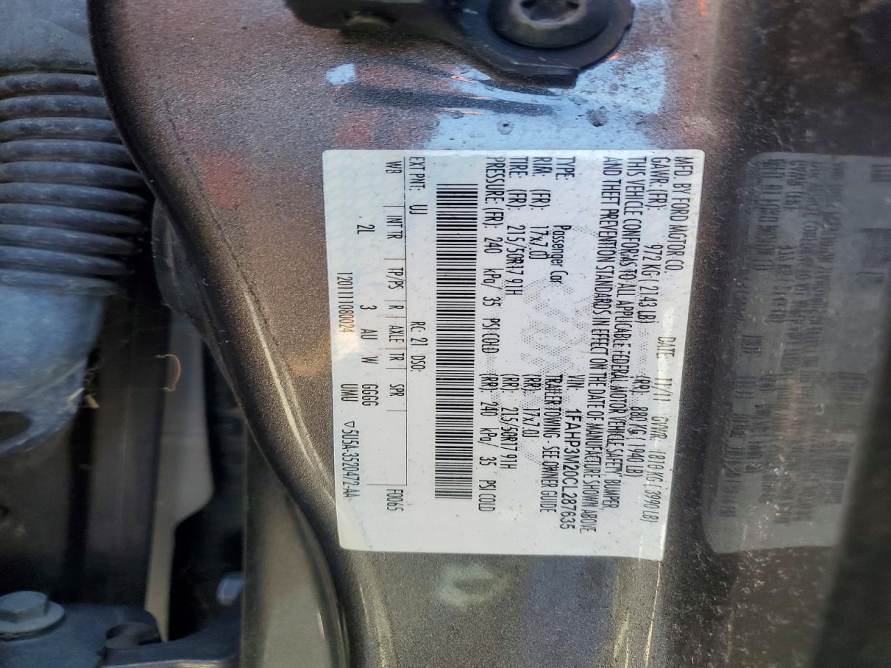 2012 Ford Focus Sel Gray vin: 1FAHP3M20CL287635