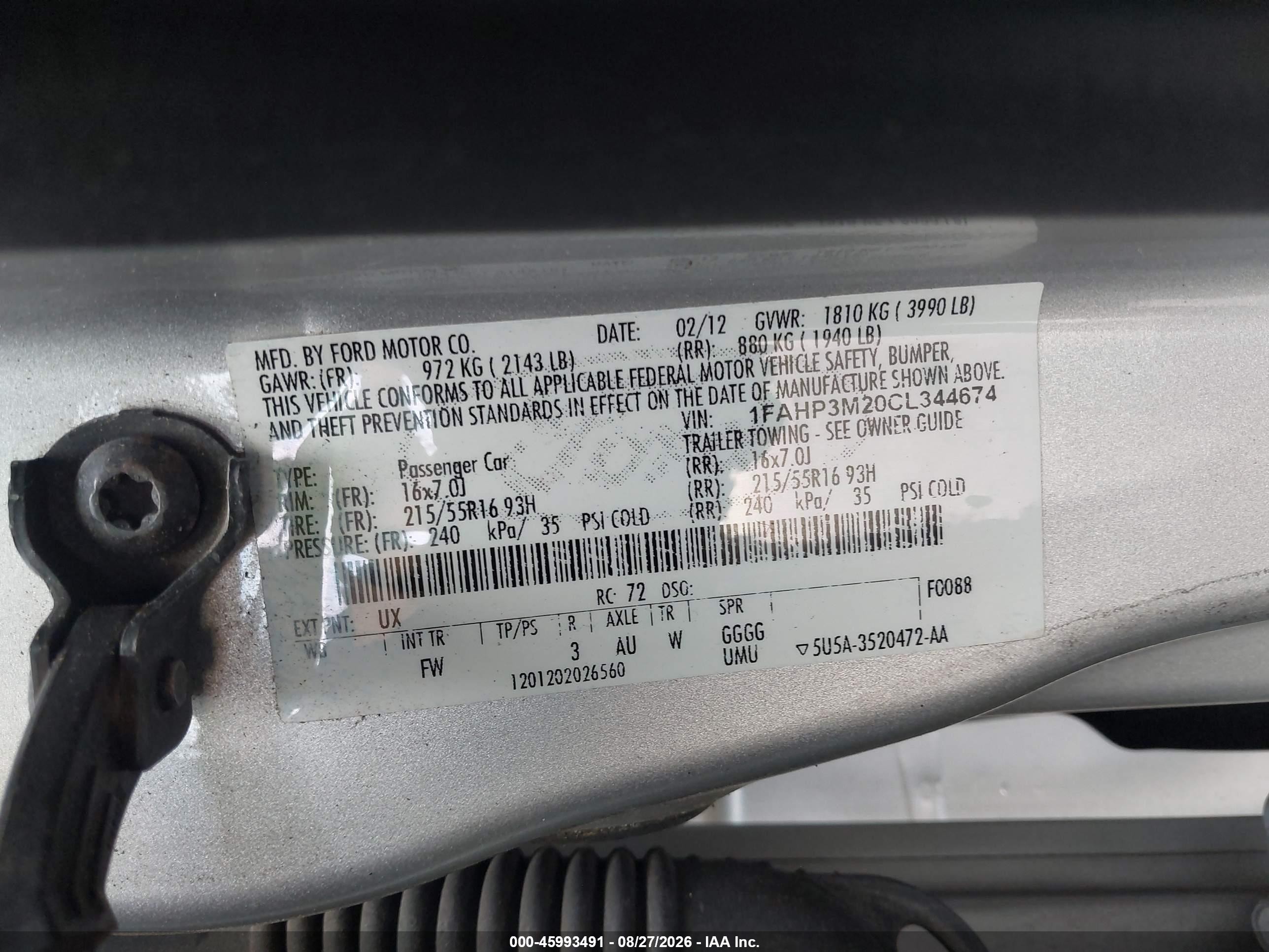 2012 Ford Focus Sel Silver vin: 1FAHP3M20CL344674