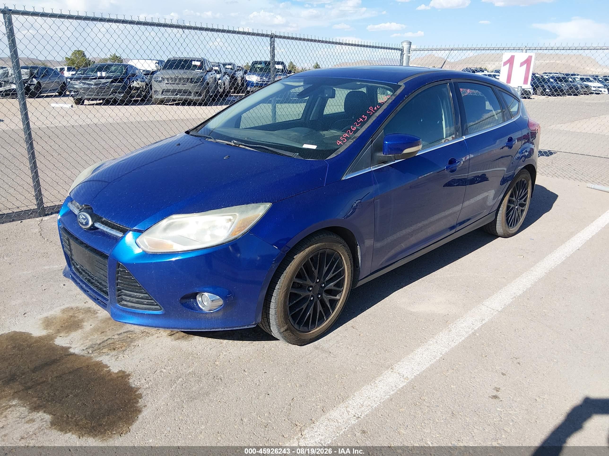 2012 Ford Focus Sel Blue vin: 1FAHP3M20CL413864