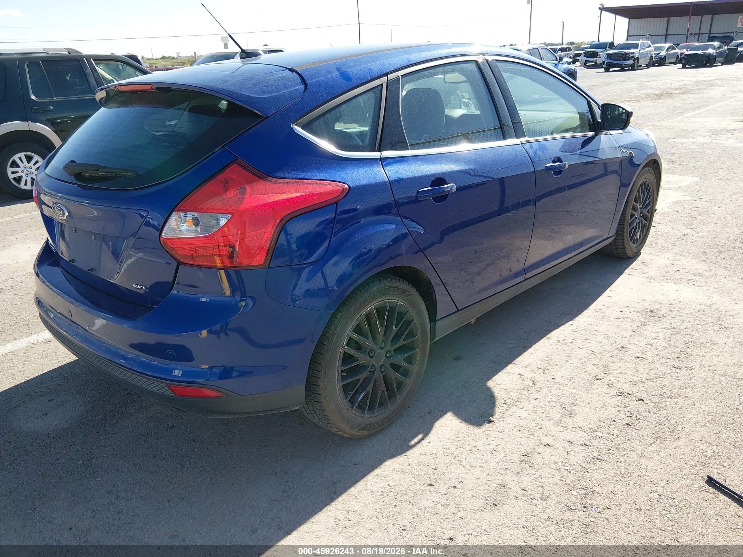 2012 Ford Focus Sel Blue vin: 1FAHP3M20CL413864