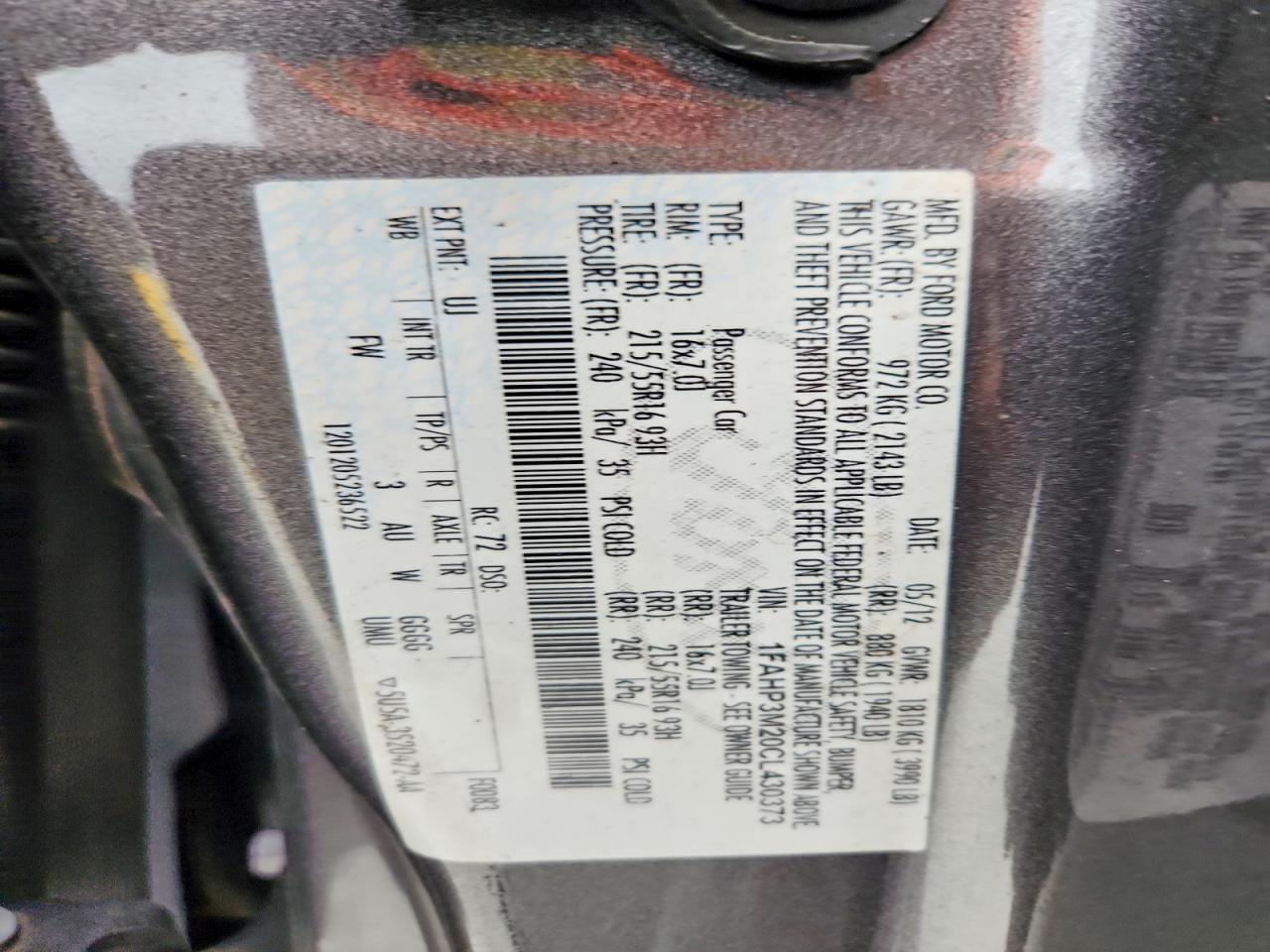 2012 Ford Focus Sel Gray vin: 1FAHP3M20CL430373