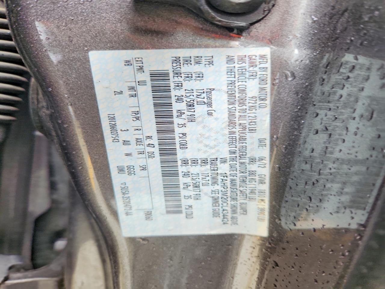 2012 Ford Focus Sel Gray vin: 1FAHP3M20CL434424