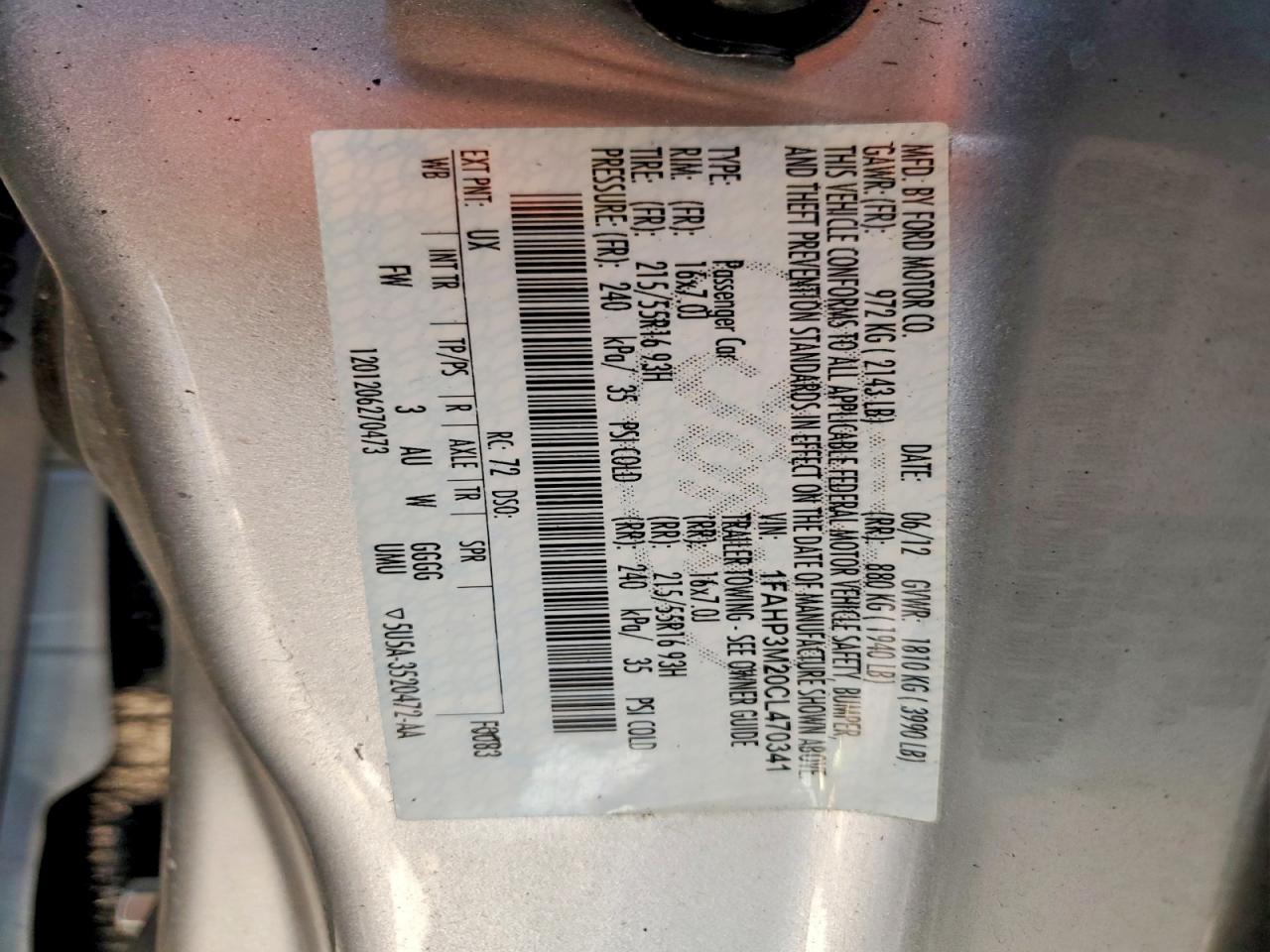 2012 Ford Focus Sel Silver vin: 1FAHP3M20CL470341