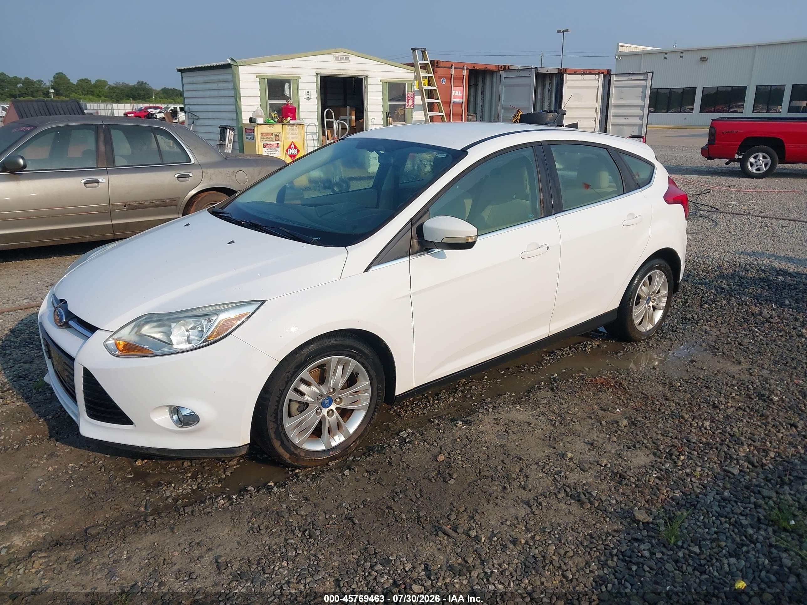 2012 Ford Focus Sel White vin: 1FAHP3M21CL270505