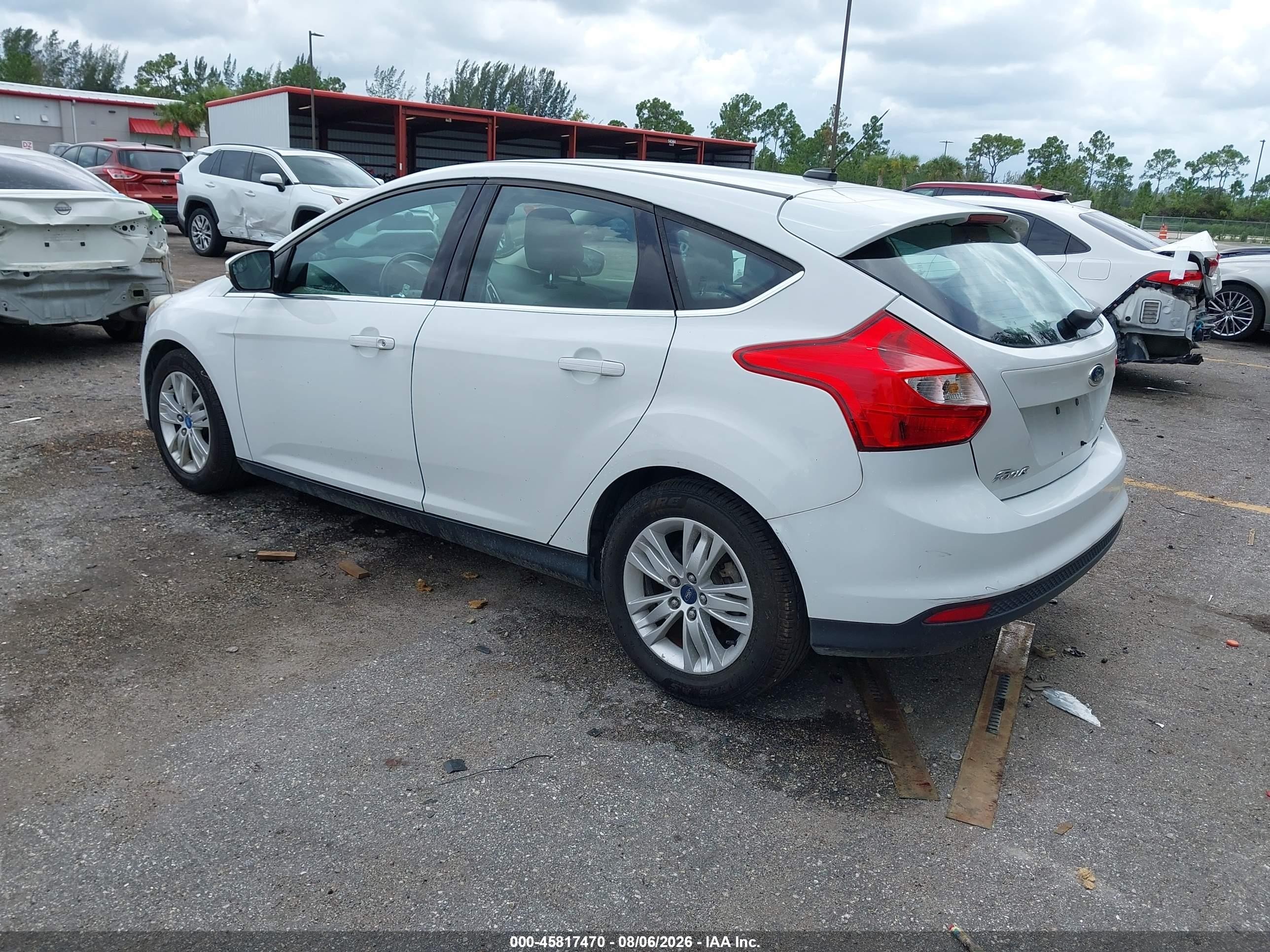 2012 Ford Focus Sel White vin: 1FAHP3M21CL287868