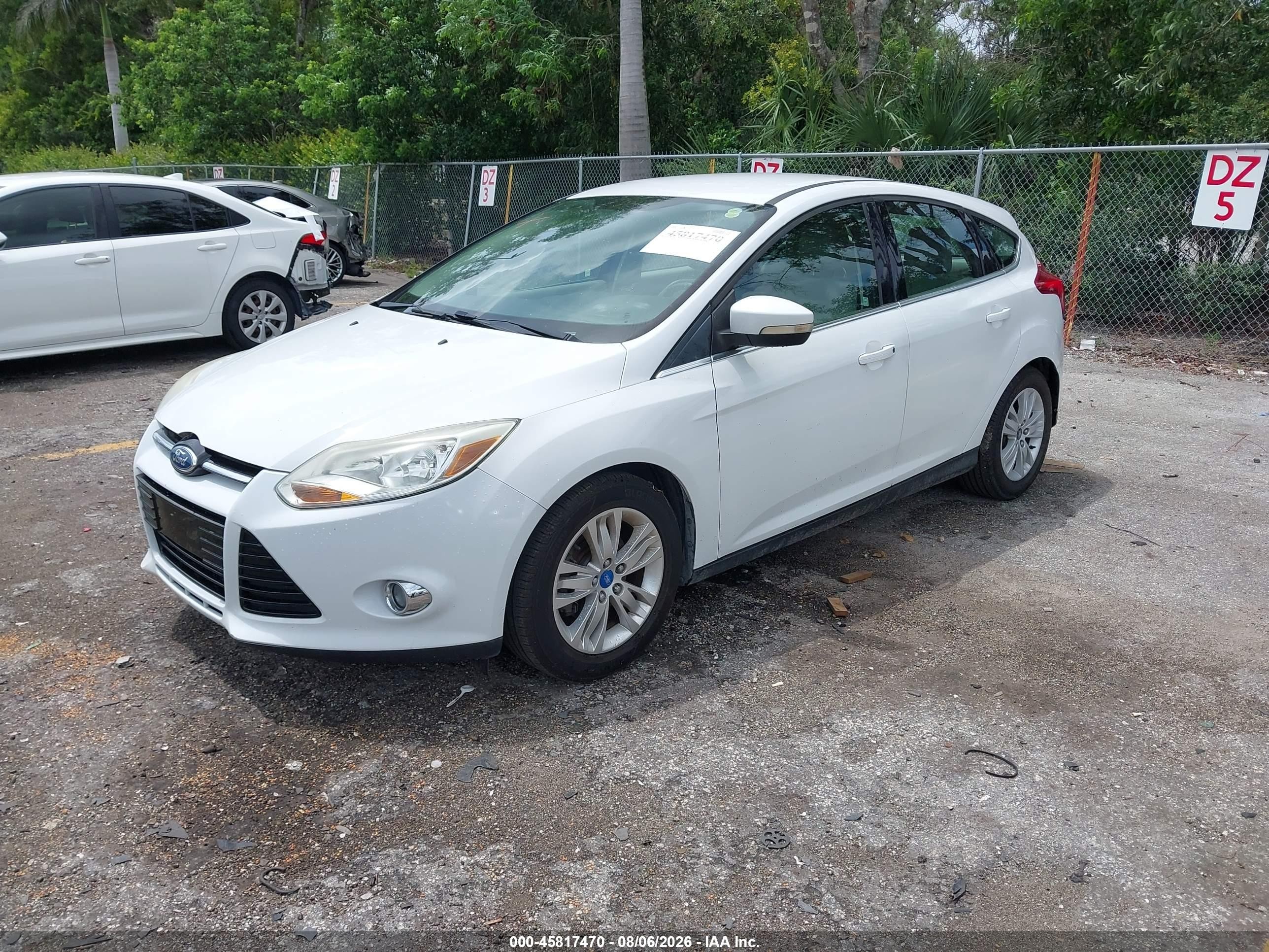2012 Ford Focus Sel White vin: 1FAHP3M21CL287868