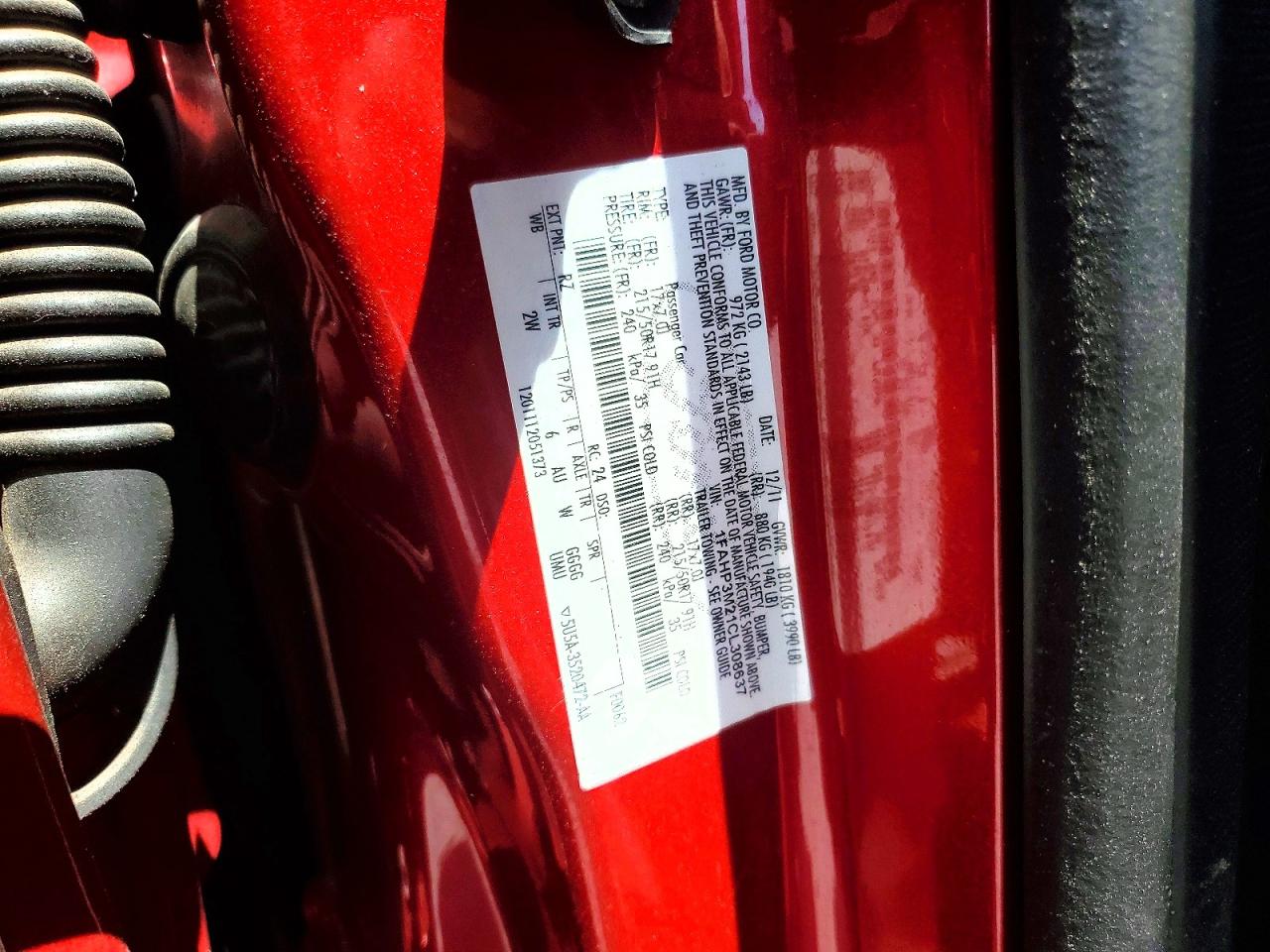 2012 Ford Focus Sel Red vin: 1FAHP3M21CL308637