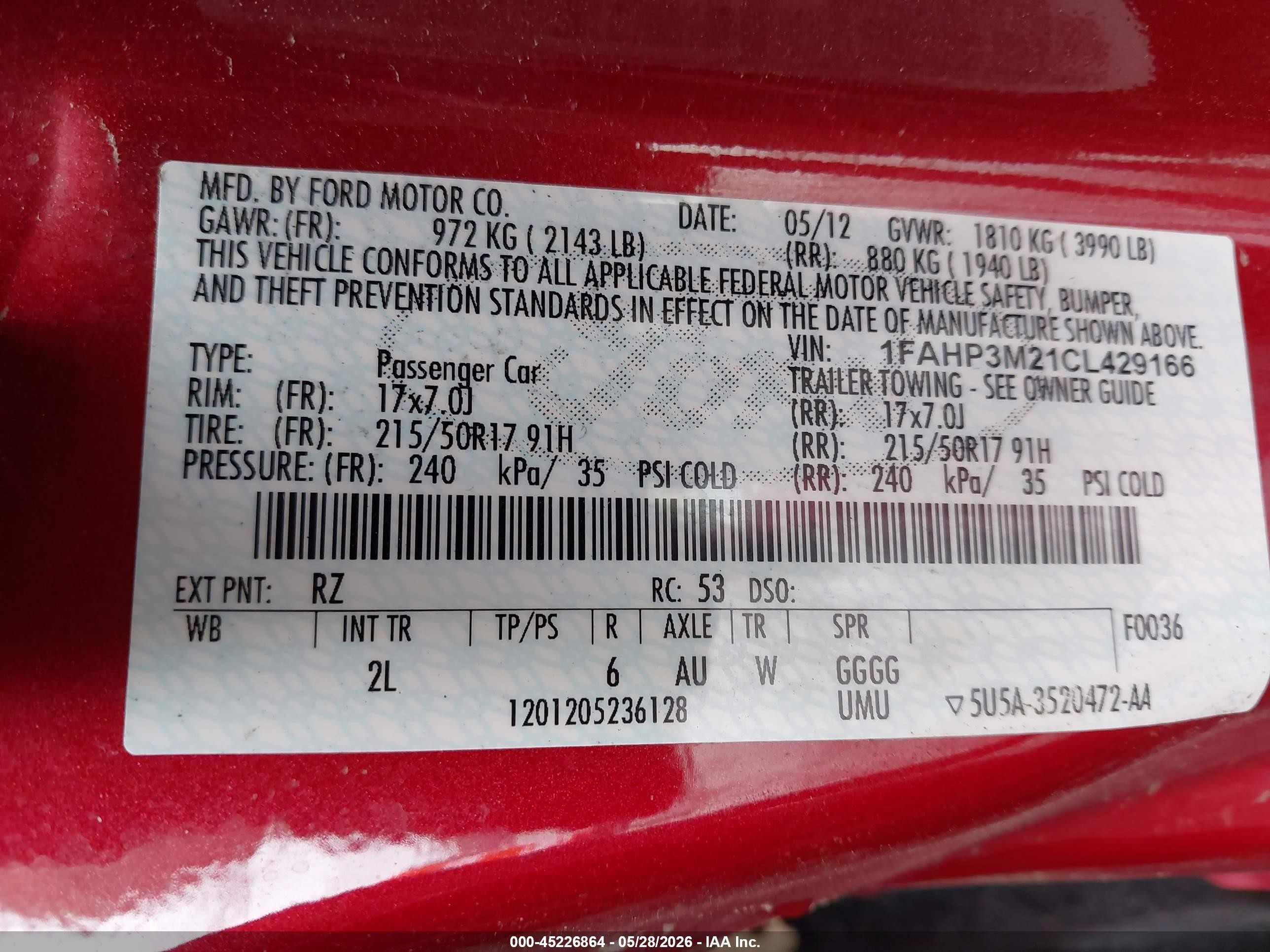 2012 Ford Focus Sel Красный vin: 1FAHP3M21CL429166
