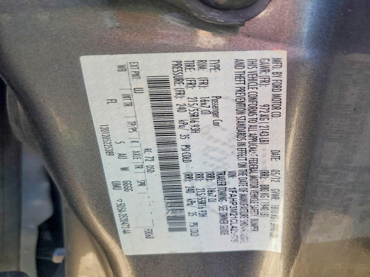 2012 Ford Focus Sel Серый vin: 1FAHP3M21CL429975