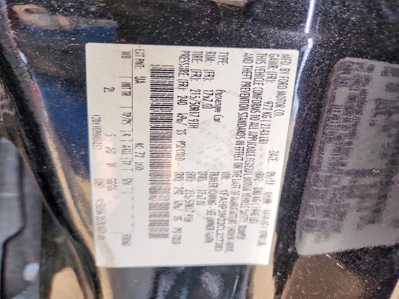 2012 Ford Focus Sel Black vin: 1FAHP3M22CL237383
