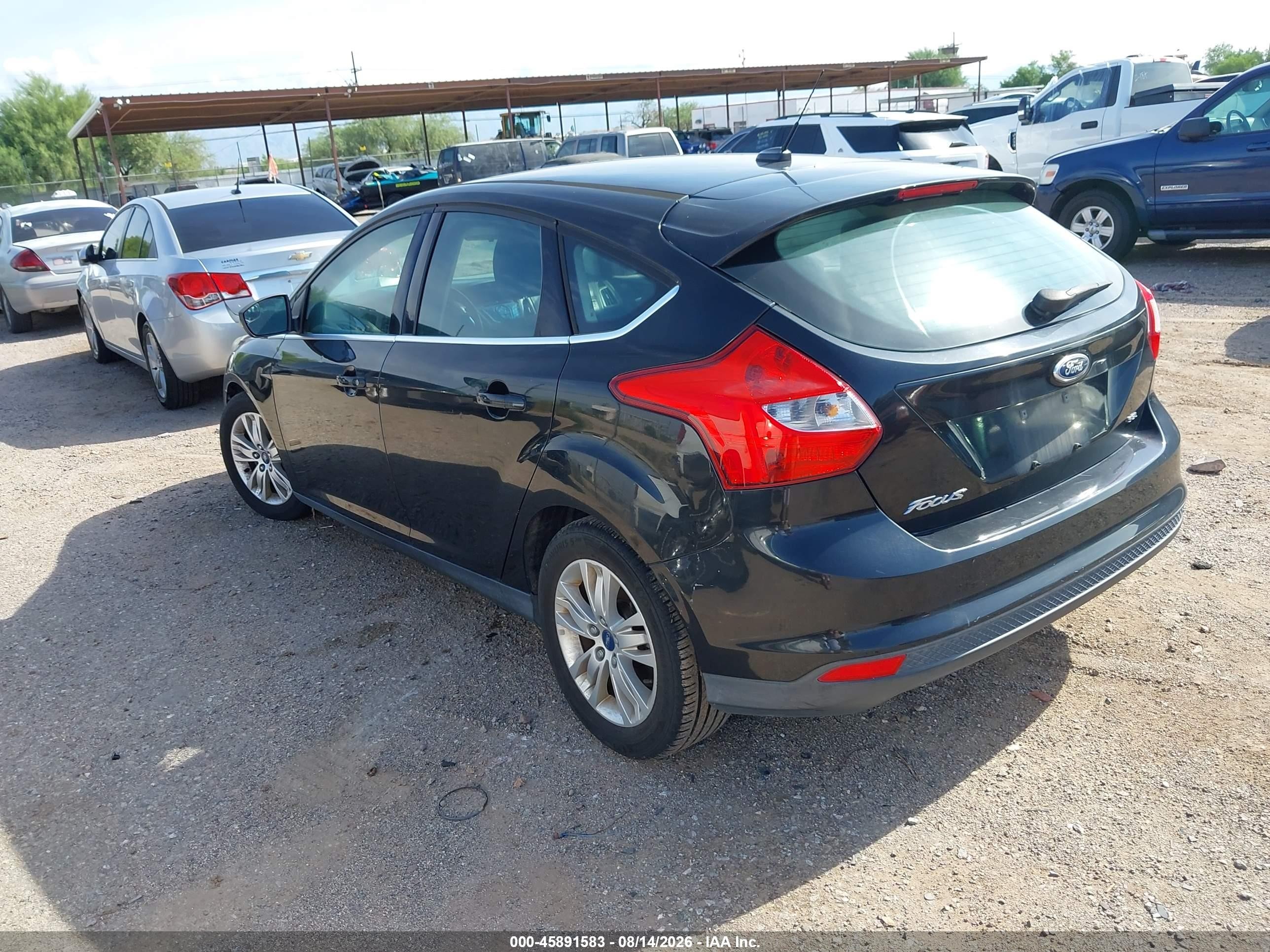 2012 Ford Focus Sel Black vin: 1FAHP3M22CL392922